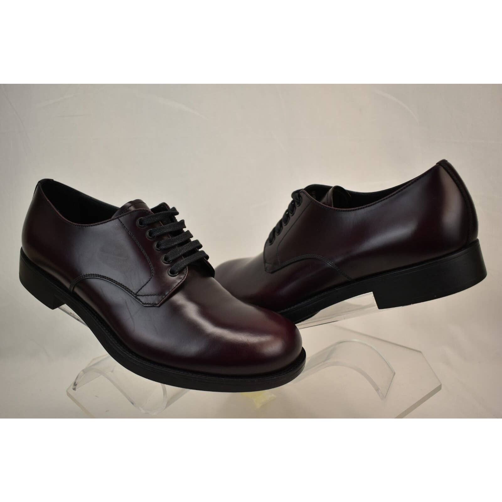 Prada 2EE212 BURGUNDY CORDOVAN LEATHER CLASSIC DERBY SHOES 8 US 9 Size US 9 / EU 42 - 7 Thumbnail