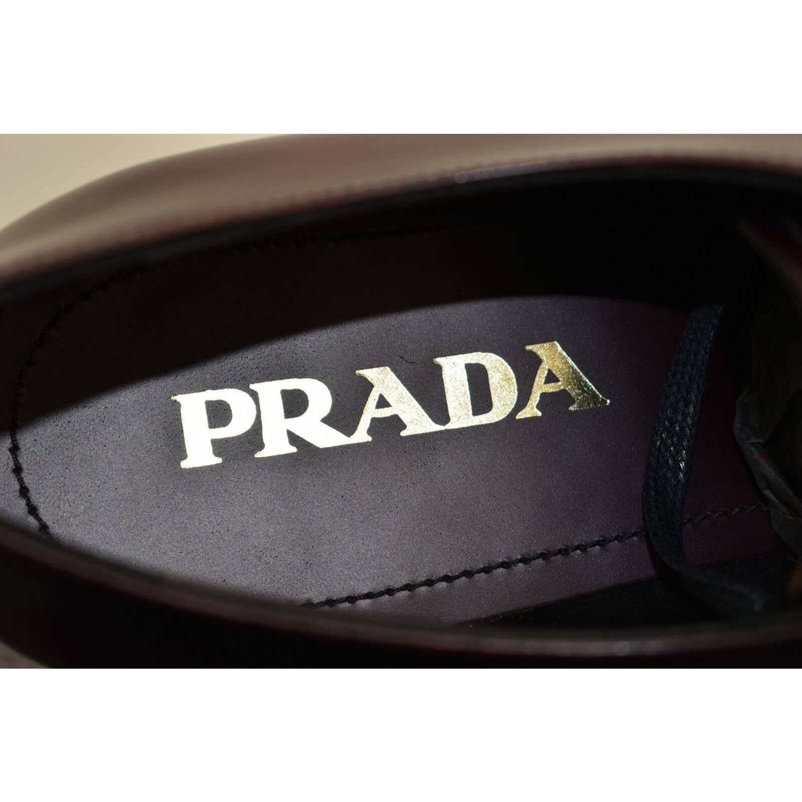 Prada 2EE212 BURGUNDY CORDOVAN LEATHER CLASSIC DERBY SHOES 8 US 9 Size US 9 / EU 42 - 5 Thumbnail