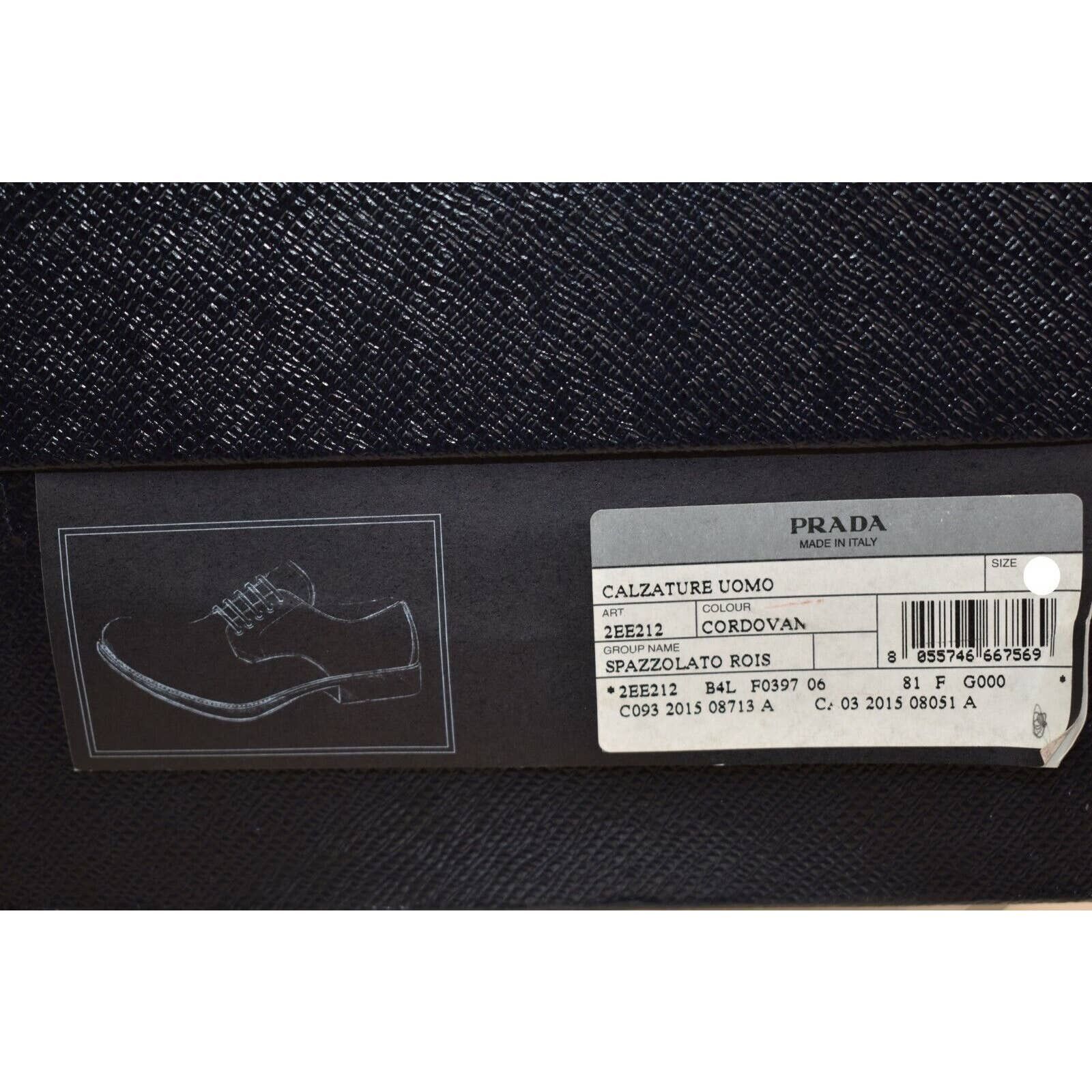 Prada 2EE212 BURGUNDY CORDOVAN LEATHER CLASSIC DERBY SHOES 8 US 9 Size US 9 / EU 42 - 9 Thumbnail