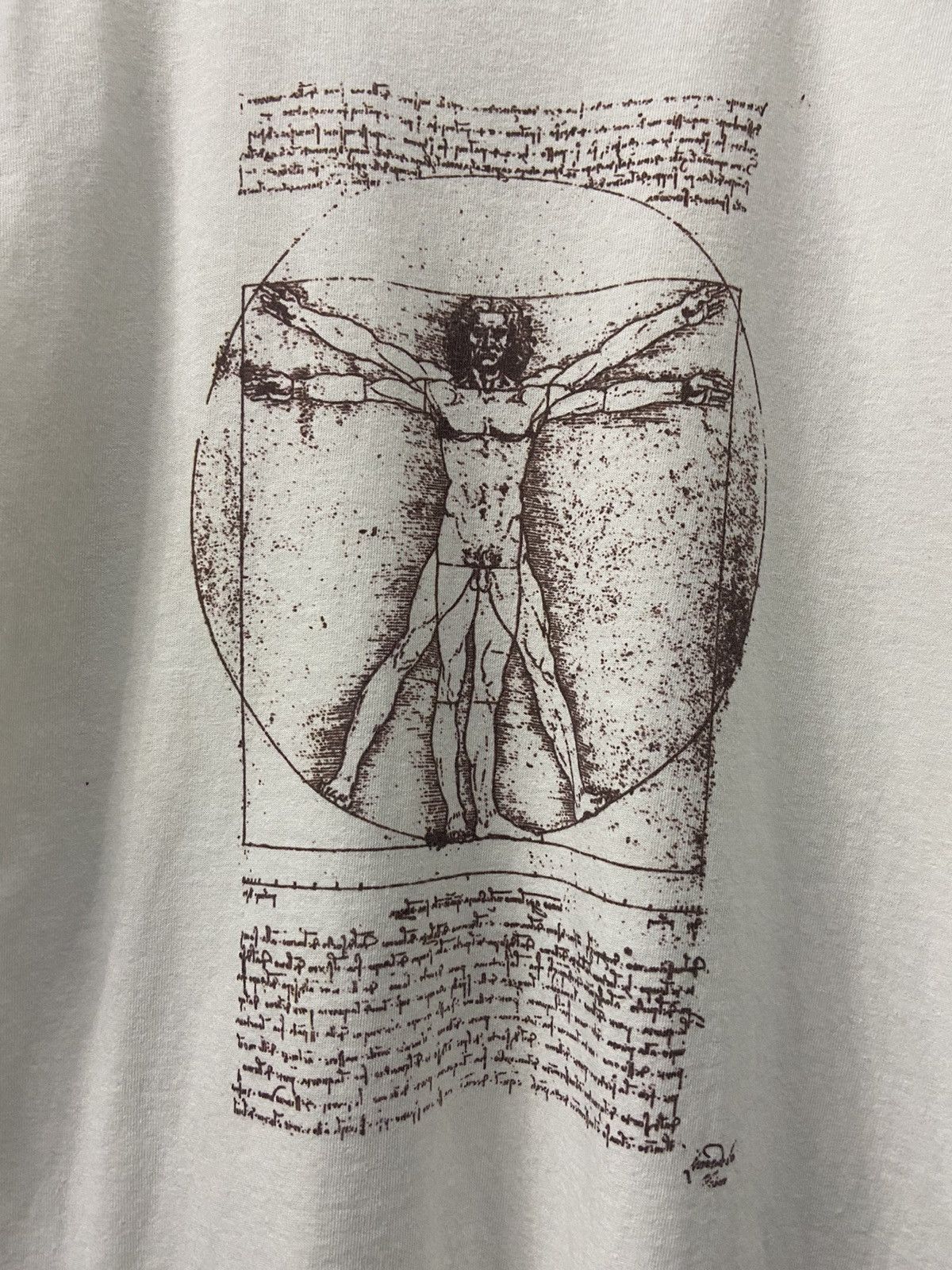 Vintage Vintage Leonardo Da Vinci Art Vitruvian Man TShirt Size US M / EU 48-50 / 2 - 6 Thumbnail