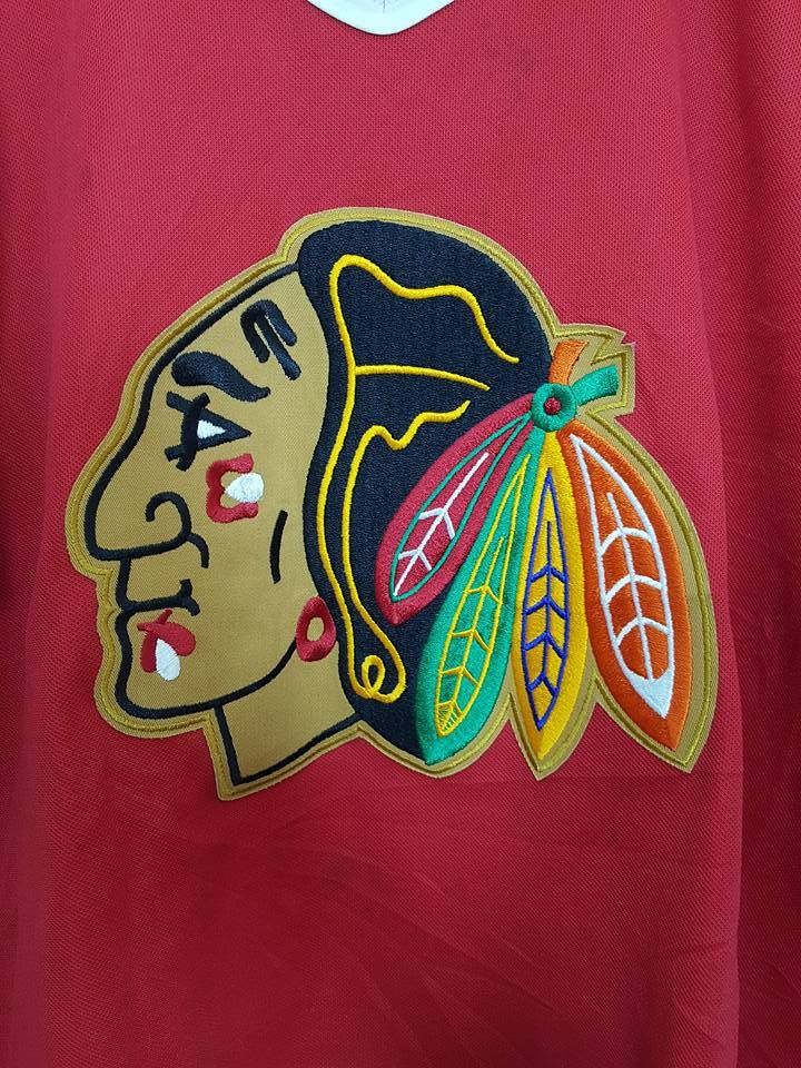 Ccm × NHL Rare VTG NHL Chicago Blackhawks Maska Logo Jersey by CCM Size US M / EU 48-50 / 2 - 3 Thumbnail
