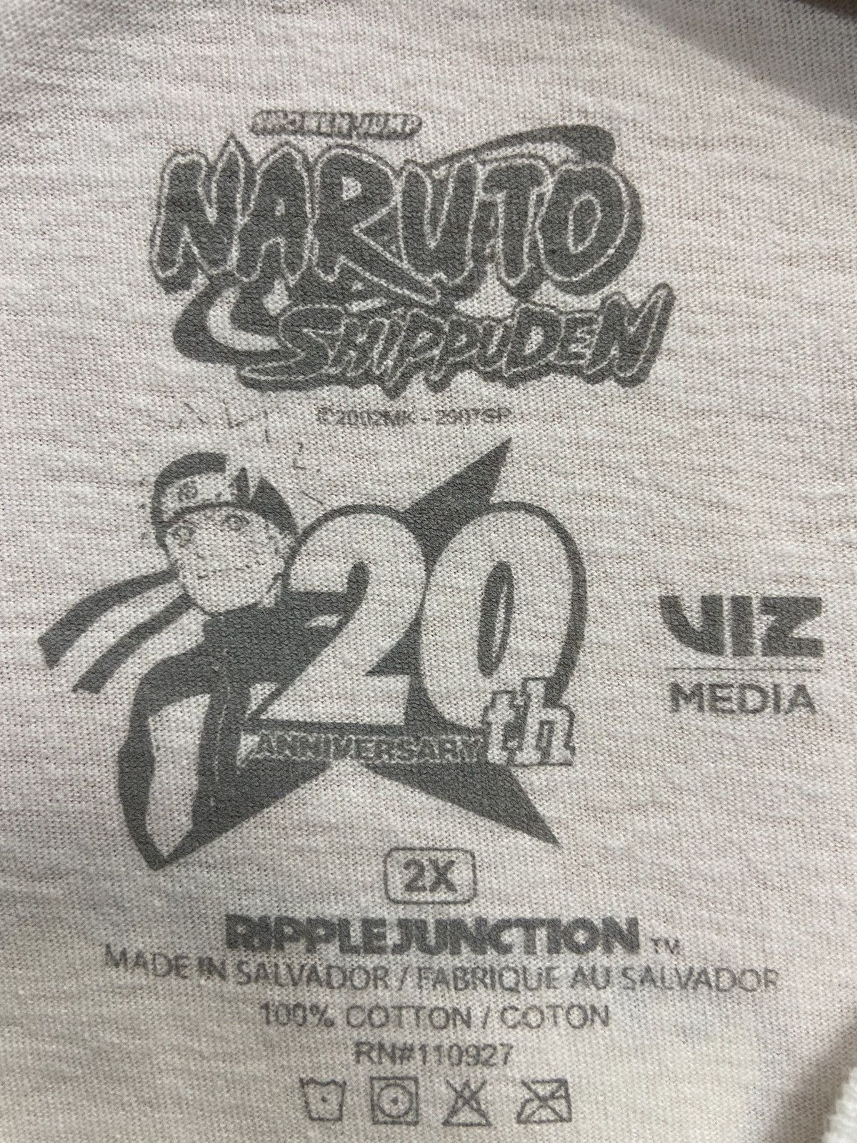 Anime × Vintage Vintage Naruto Shippuden 20th Anniversary Officials Tshirt Size US XL / EU 56 / 4 - 7 Thumbnail