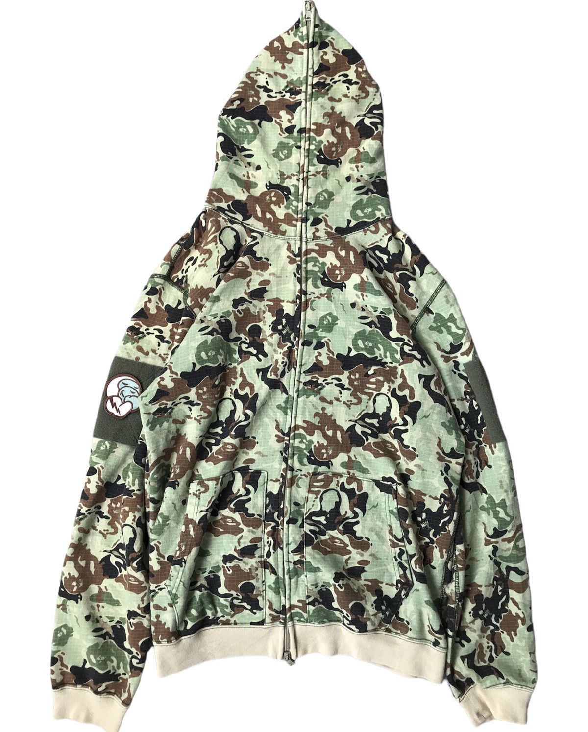 image of Bape x Nigo Octopus Tailor Camo Full Zip Hoodie in Green, Men's (Size XL)