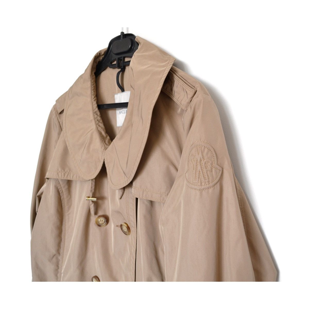 image of Master Coat x Moncler Jacket Logo Coat Trench Badge Beige Womens (Size Medium)