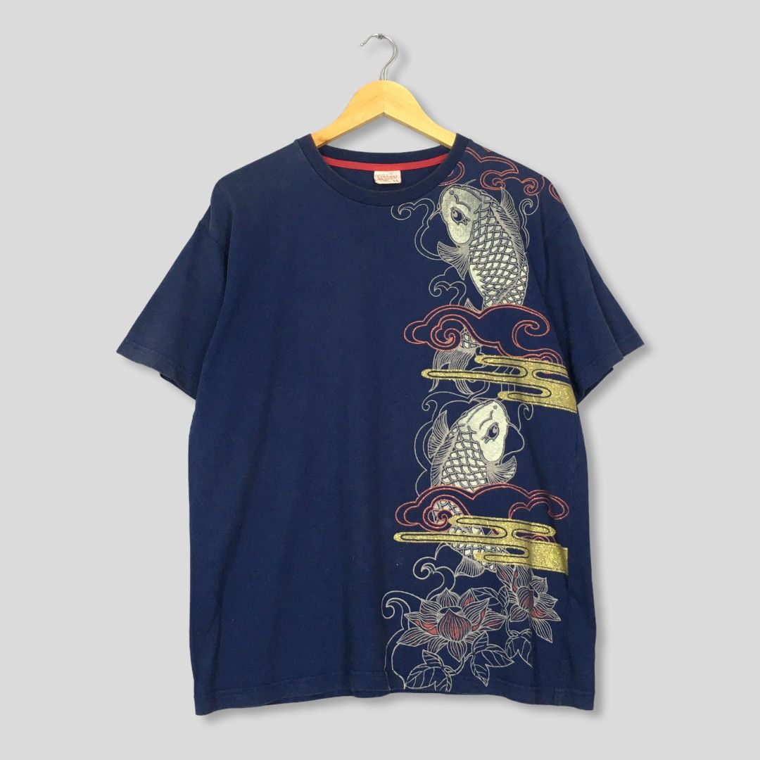 Japanese Brand × Vintage Vintage Fish Koi Japanese Sukajan Tshirt Size L Size US L / EU 52-54 / 3 - 3 Thumbnail