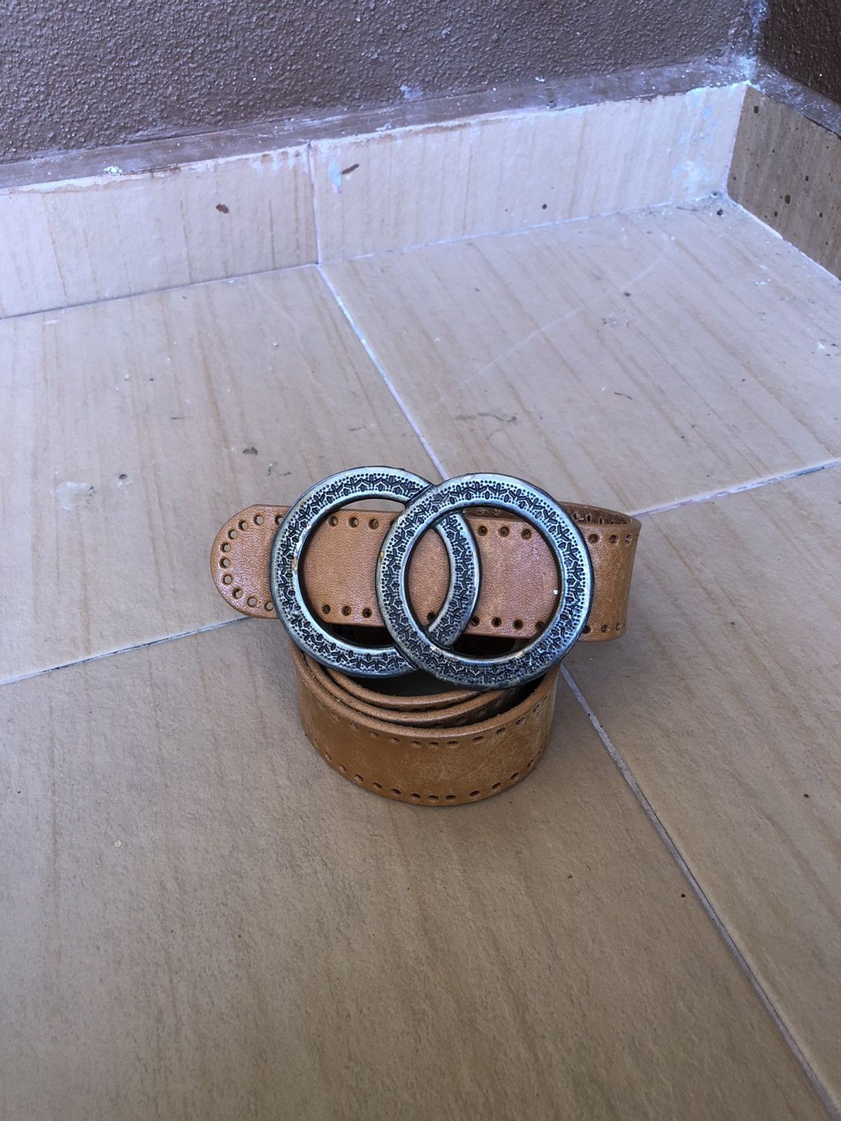 Leather × Vintage Vintage Leather Ring Buckle Belts Size ONE SIZE - 2 Thumbnail