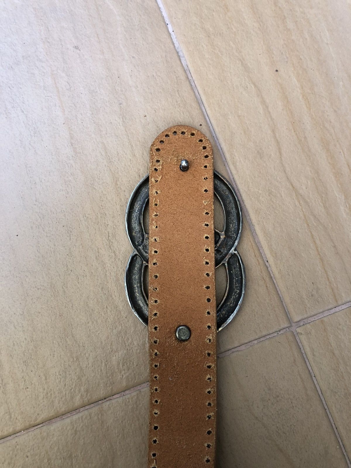 Leather × Vintage Vintage Leather Ring Buckle Belts Size ONE SIZE - 4 Thumbnail
