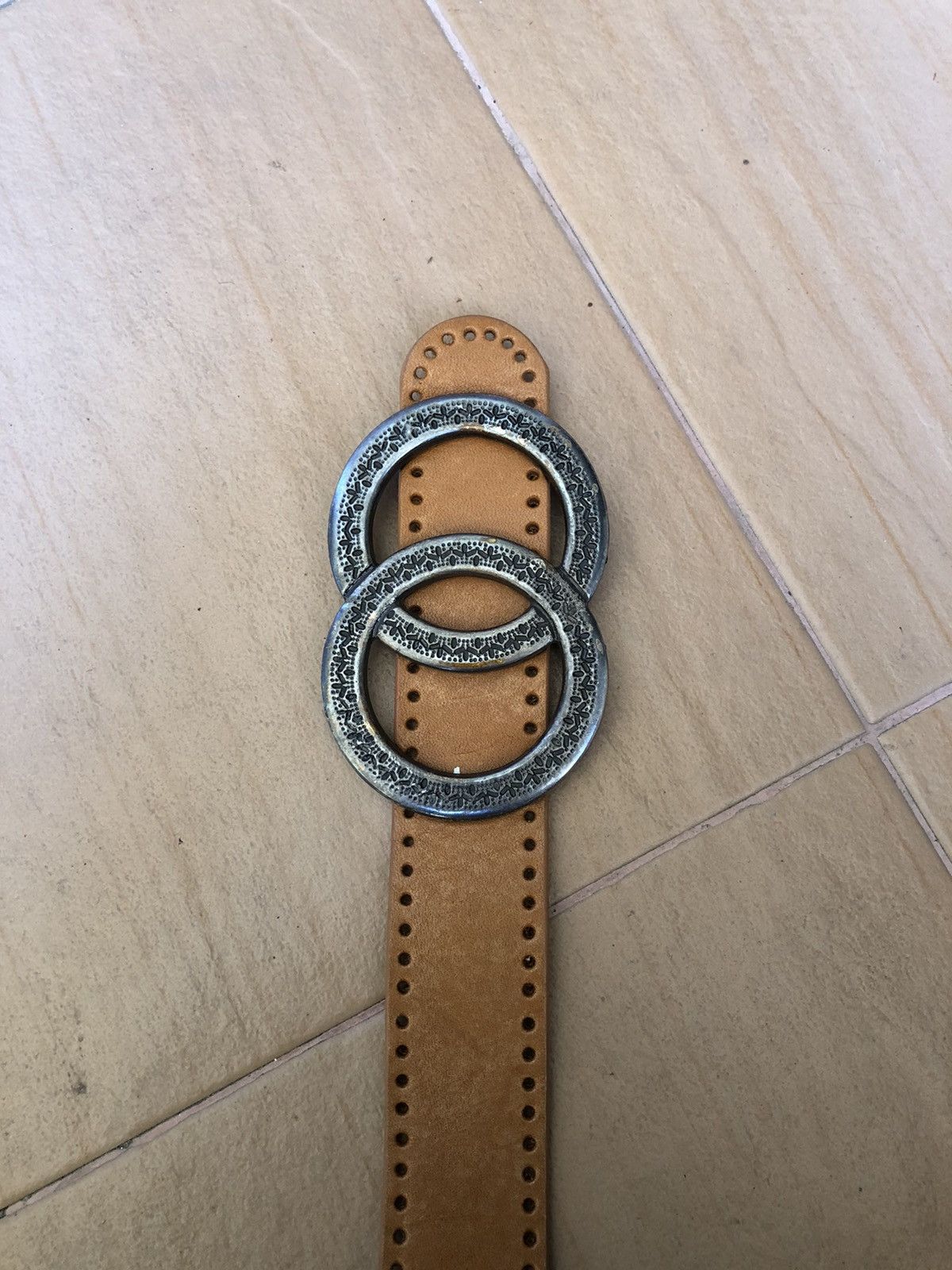 Leather × Vintage Vintage Leather Ring Buckle Belts Size ONE SIZE - 3 Thumbnail