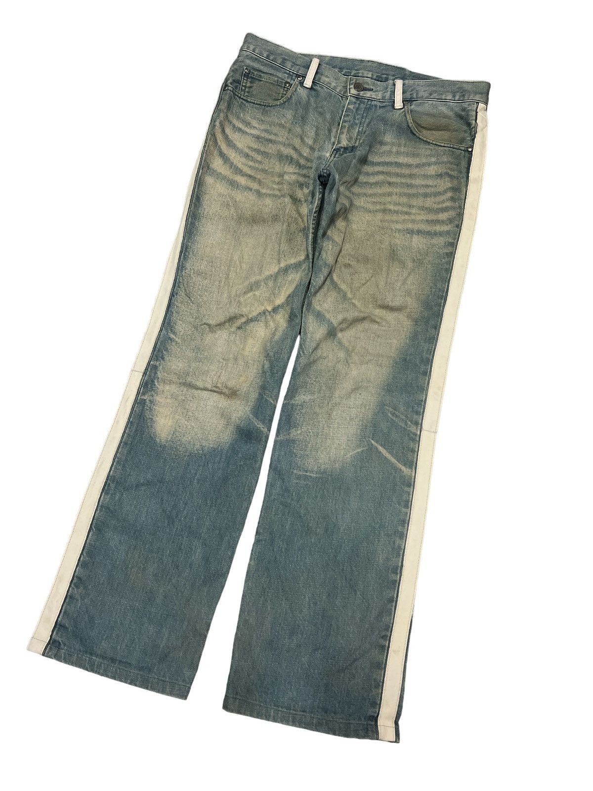 ABAHOUSE × Japanese Brand STAF PICK🔥ABAH HOUSE LEATHER SIDE TAPE DISTRESSED PANT FOG Size US 32 / EU 48 - 5 Thumbnail