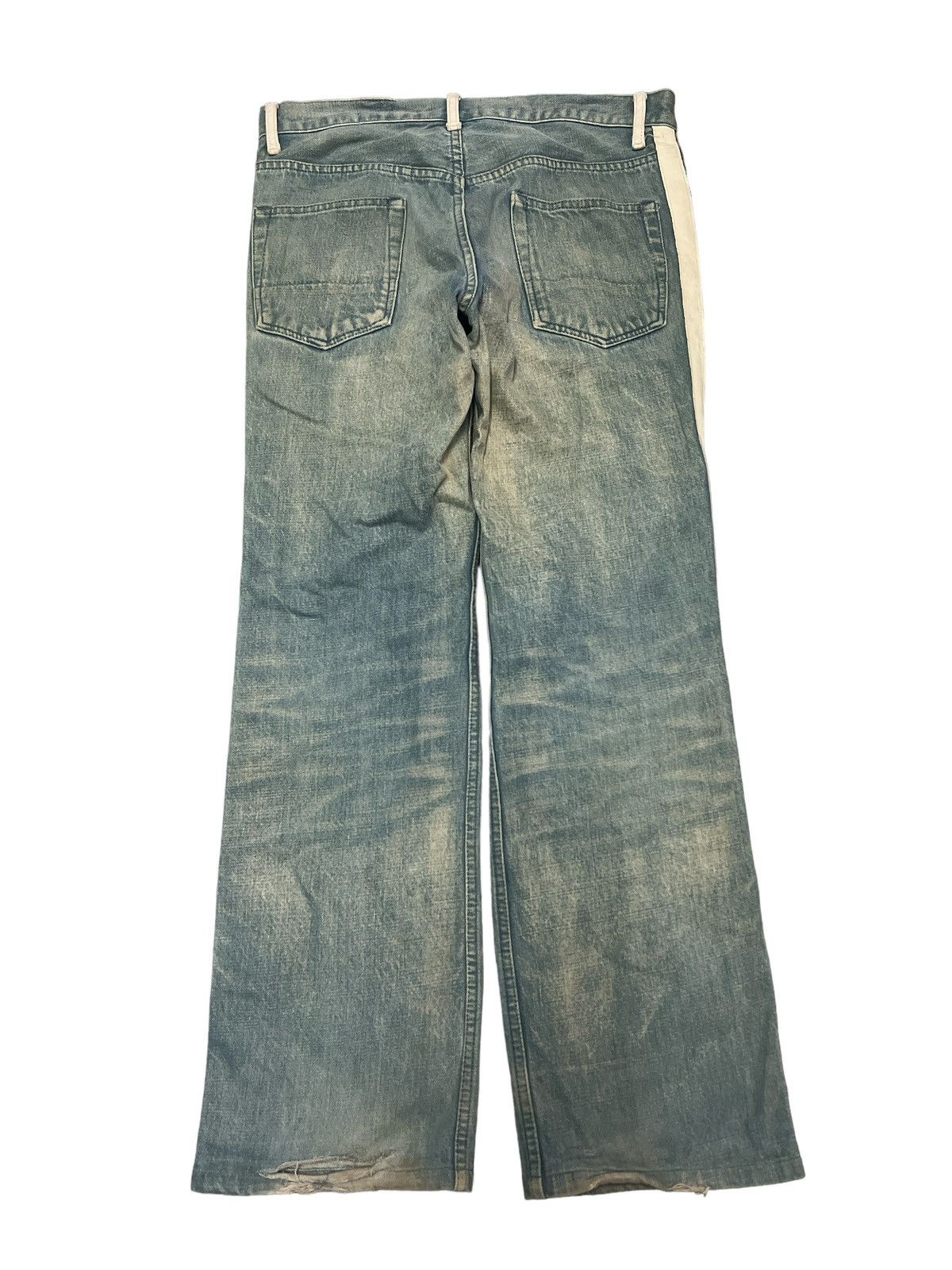 ABAHOUSE × Japanese Brand STAF PICK🔥ABAH HOUSE LEATHER SIDE TAPE DISTRESSED PANT FOG Size US 32 / EU 48 - 7 Thumbnail
