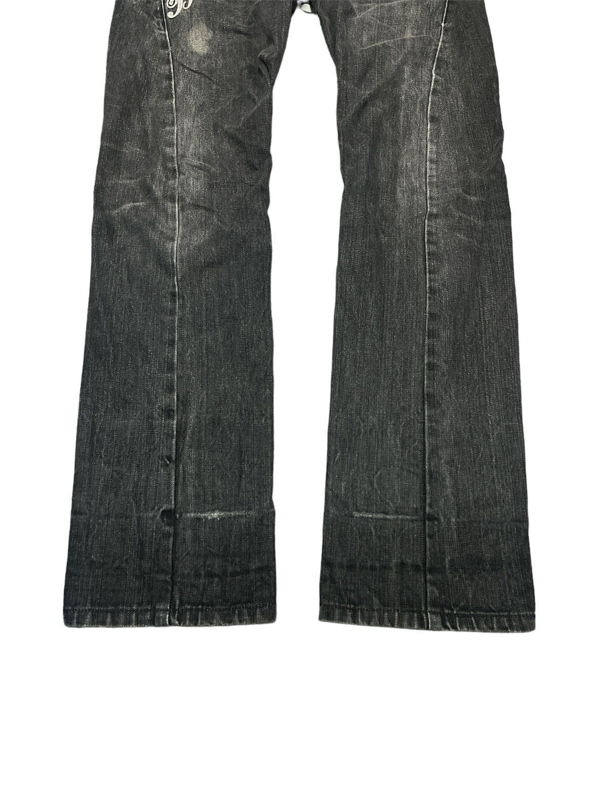 Japanese Brand × Vintage DOUBLE WAIST🔥UNKNOWN BLACK FADED DISTRESSED DENIM PANT Size US 29 - 3 Thumbnail
