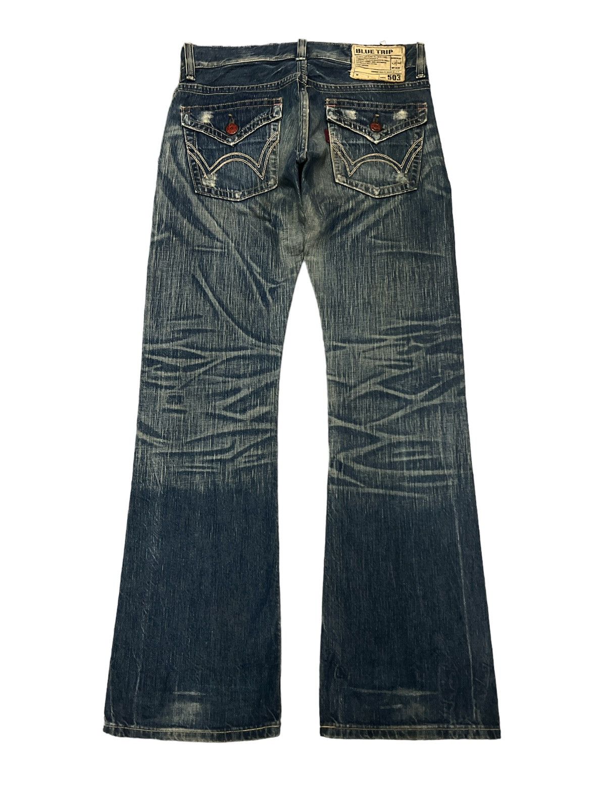 Japanese Brand × Vintage FLARED💥EDWIN 503 DISTRESSED DENIM PANT Size US 30 / EU 46 - 6 Thumbnail