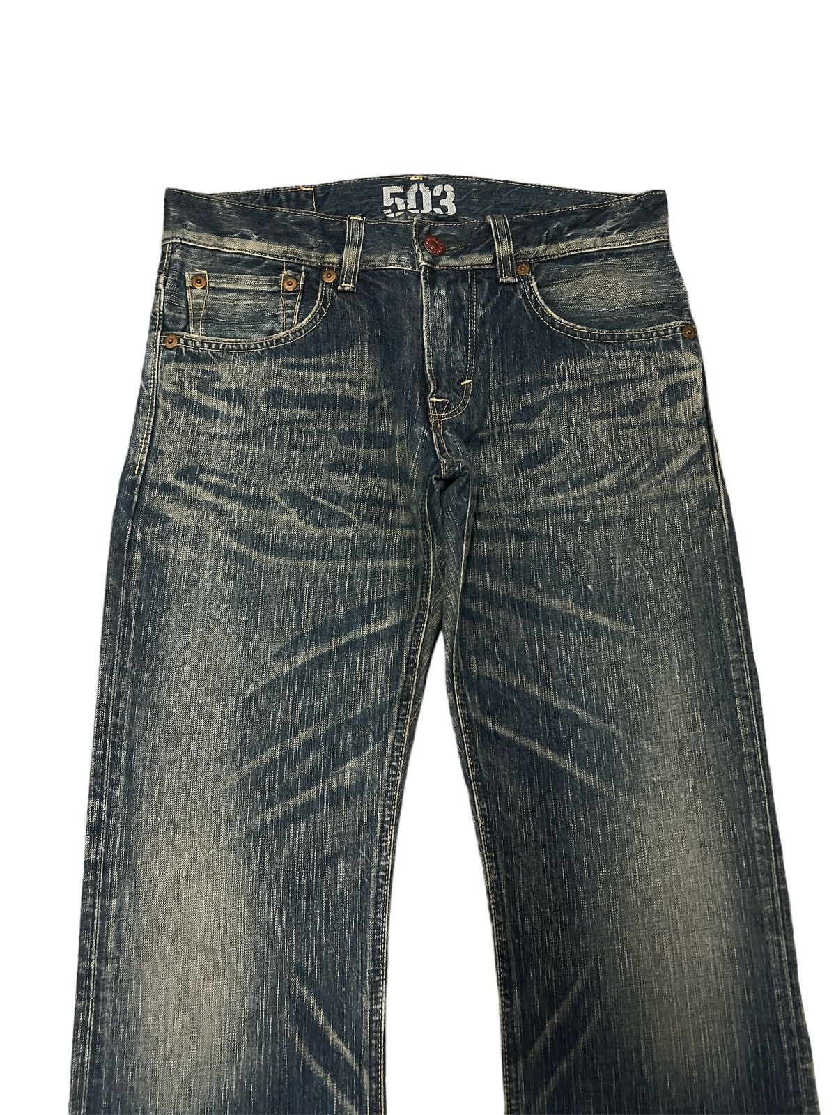 Japanese Brand × Vintage FLARED💥EDWIN 503 DISTRESSED DENIM PANT Size US 30 / EU 46 - 2 Thumbnail
