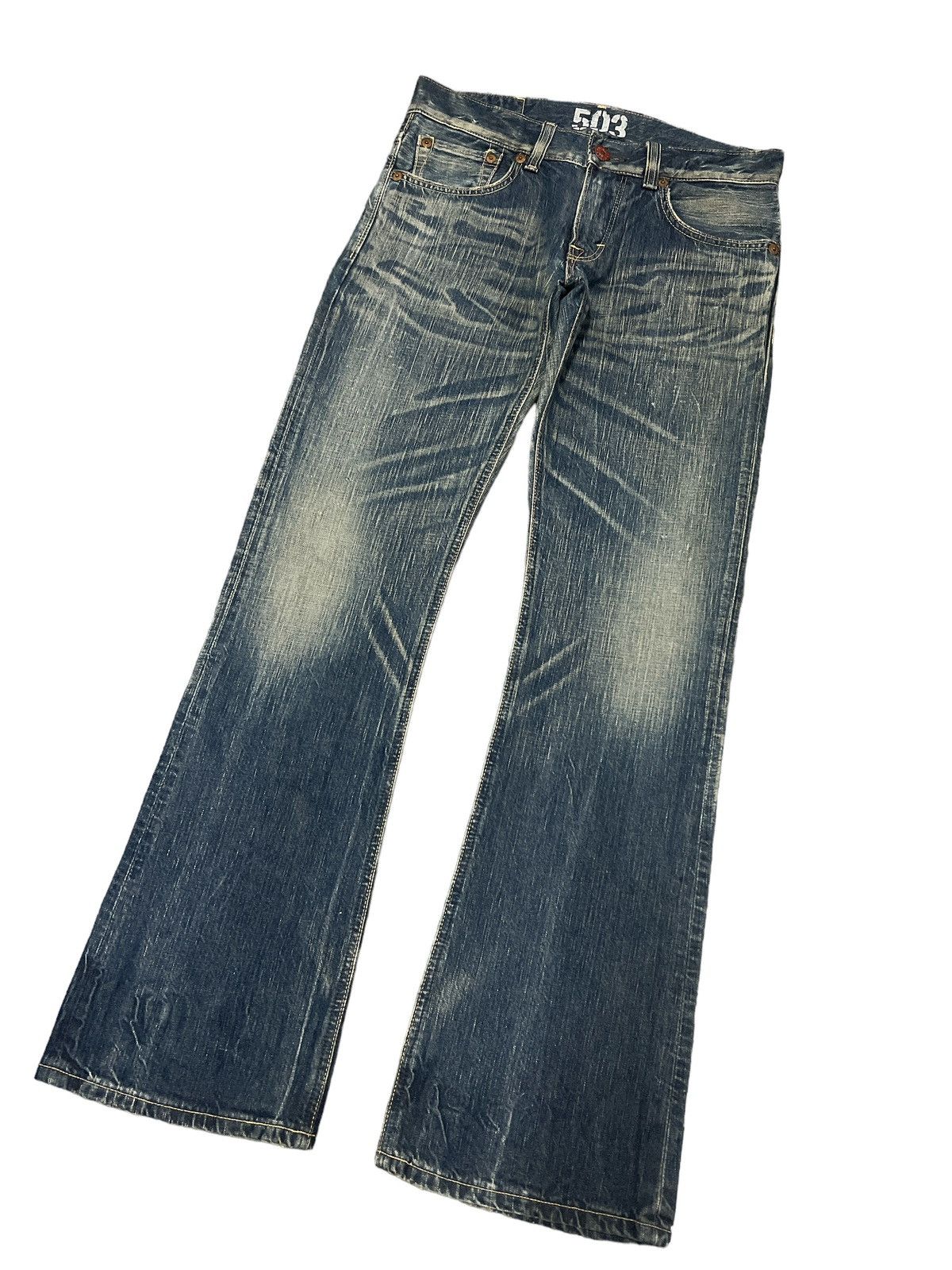 Japanese Brand × Vintage FLARED💥EDWIN 503 DISTRESSED DENIM PANT Size US 30 / EU 46 - 5 Thumbnail