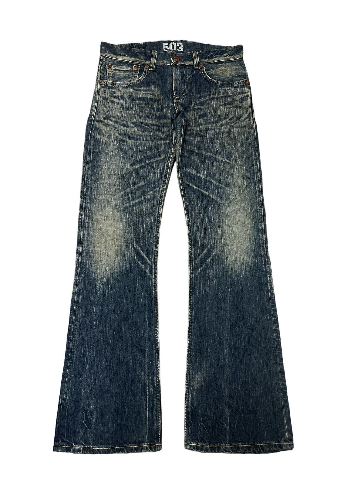 Japanese Brand × Vintage FLARED💥EDWIN 503 DISTRESSED DENIM PANT Size US 30 / EU 46 - 1 Thumbnail