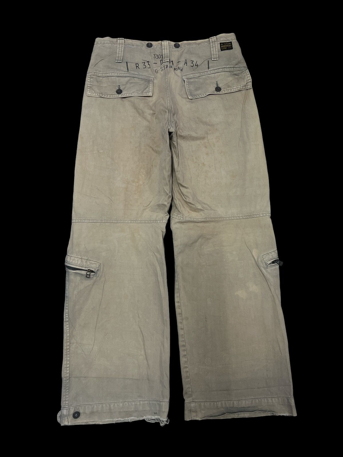 Japanese Brand × Vintage BAGGY🔥THRASHED G STAR RAW SUN FADED PANT Size US 30 / EU 46 - 6 Thumbnail
