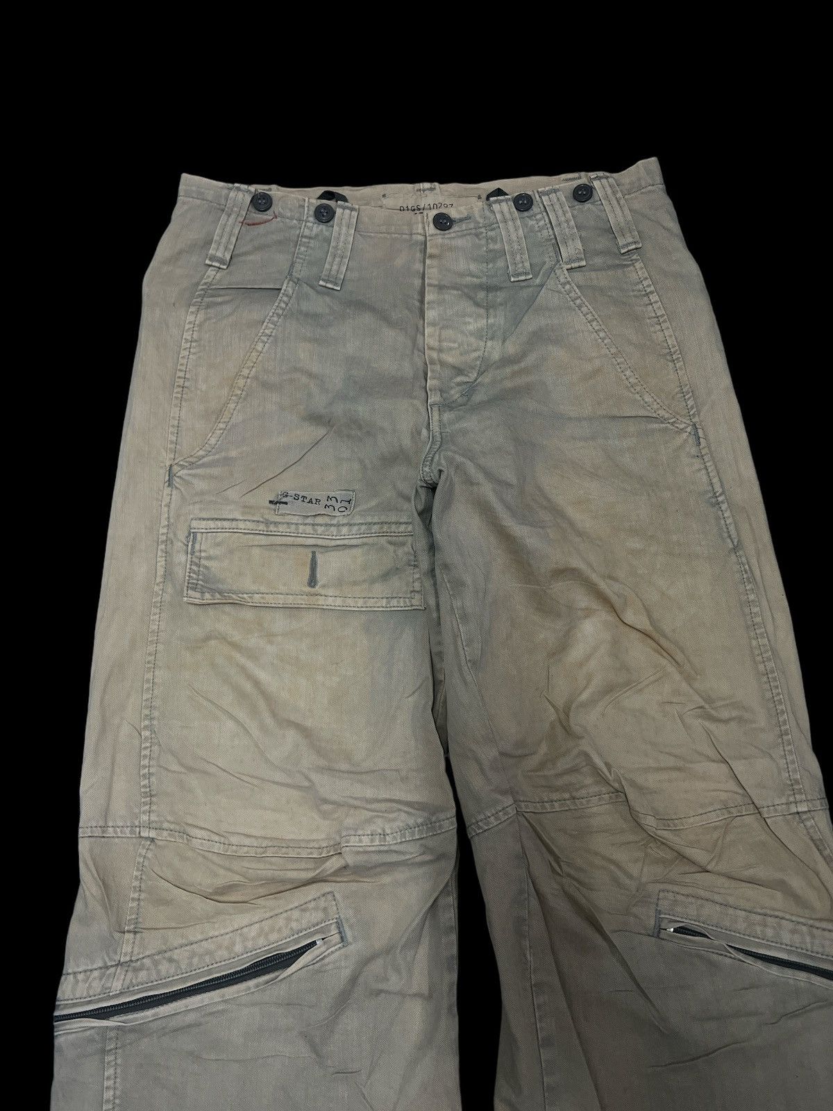 Japanese Brand × Vintage BAGGY🔥THRASHED G STAR RAW SUN FADED PANT Size US 30 / EU 46 - 2 Thumbnail