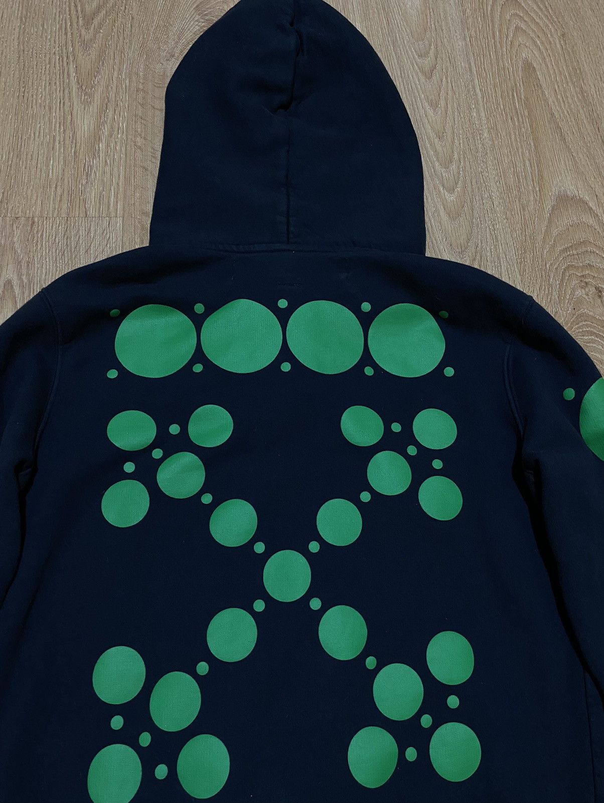 Off-White Off-White Green Dots Zip Hoodie Size US XXS / EU 40 - 2 Thumbnail