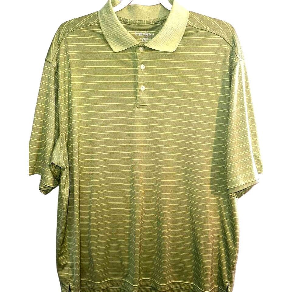 Other Walter Hagen Mens XLARGE XL Green Striped Dri Fit Polo Shirt ...