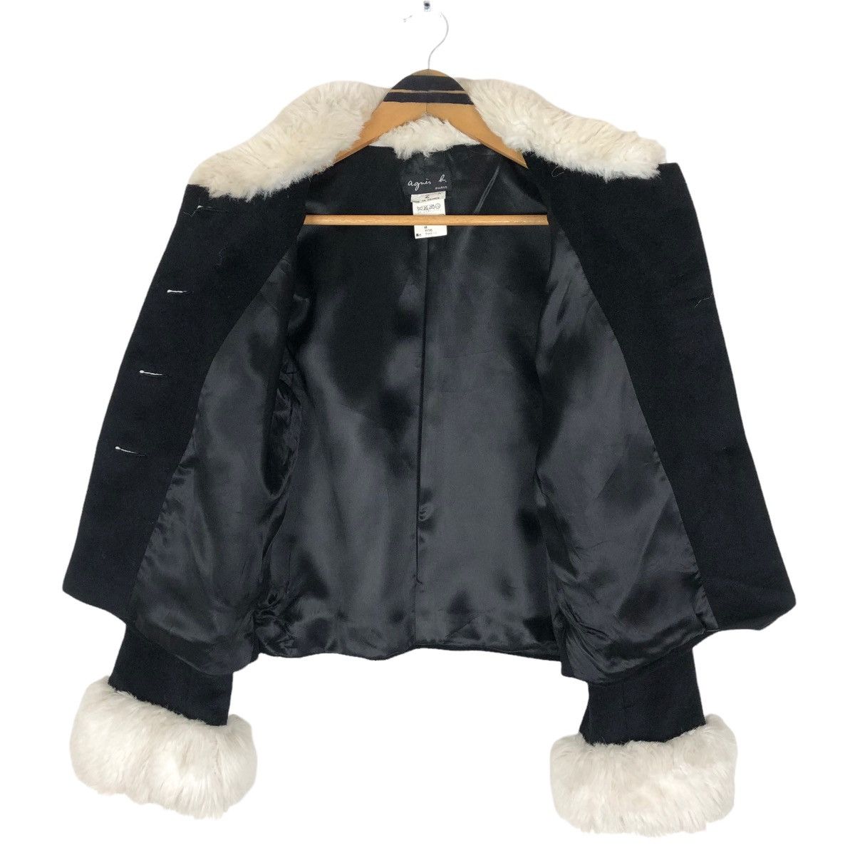 agnes b. Vintage Agnes B Paris Wool Short Coat Furs Size XS / US 0-2 / IT 36-38 - 12 Thumbnail
