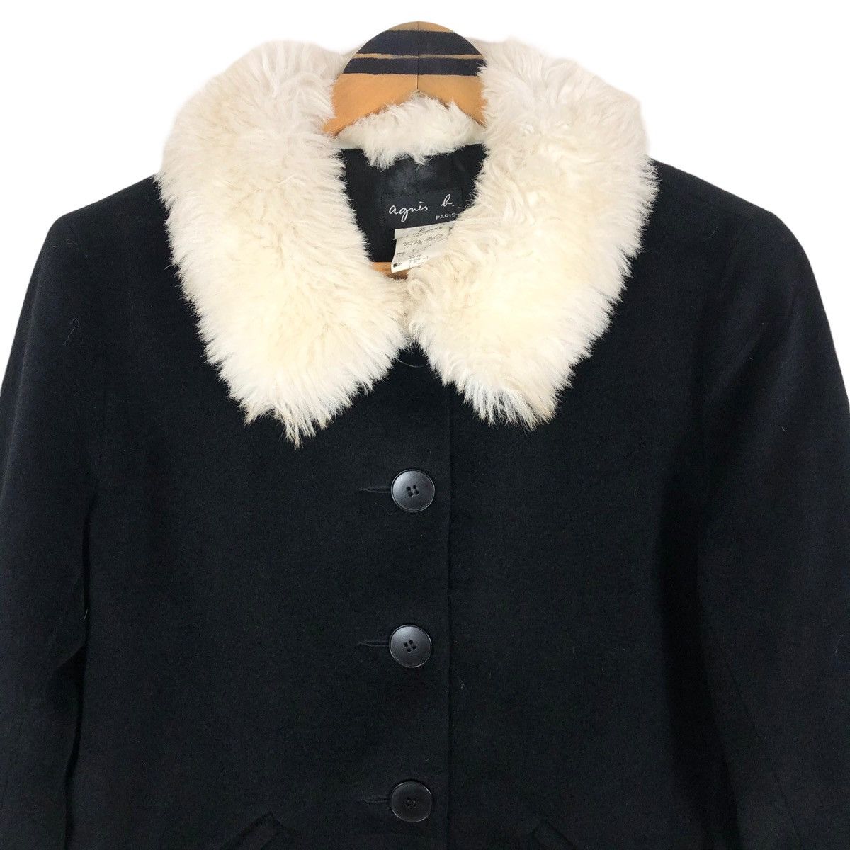 agnes b. Vintage Agnes B Paris Wool Short Coat Furs Size XS / US 0-2 / IT 36-38 - 10 Thumbnail