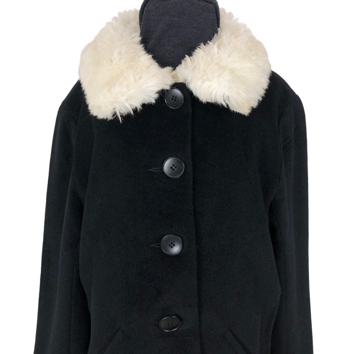 agnes b. Vintage Agnes B Paris Wool Short Coat Furs Size XS / US 0-2 / IT 36-38 - 9 Thumbnail