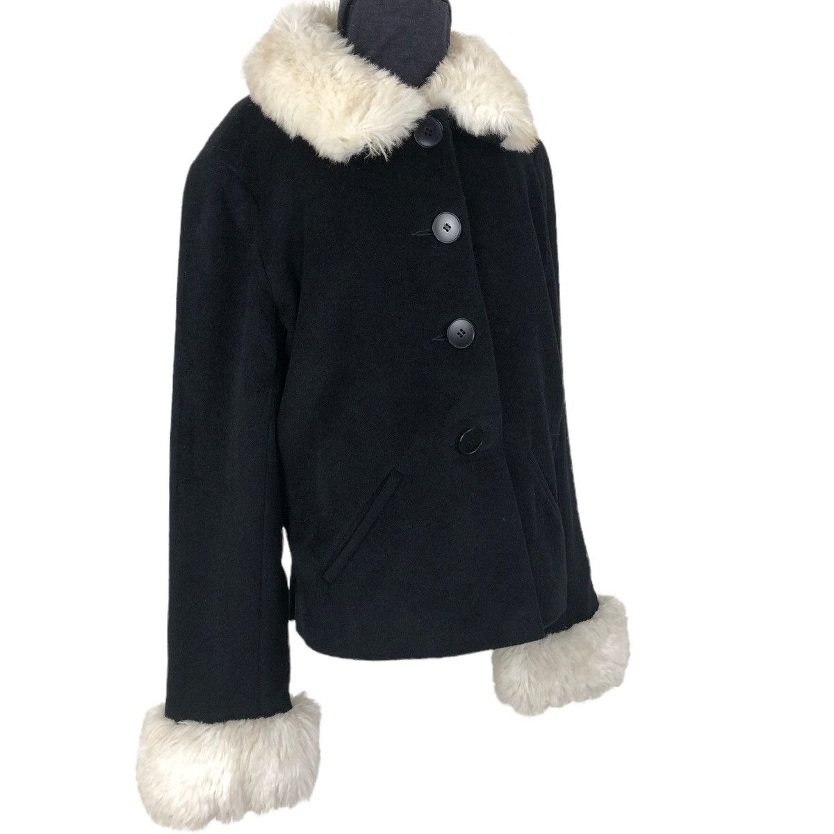 agnes b. Vintage Agnes B Paris Wool Short Coat Furs Size XS / US 0-2 / IT 36-38 - 20 Thumbnail