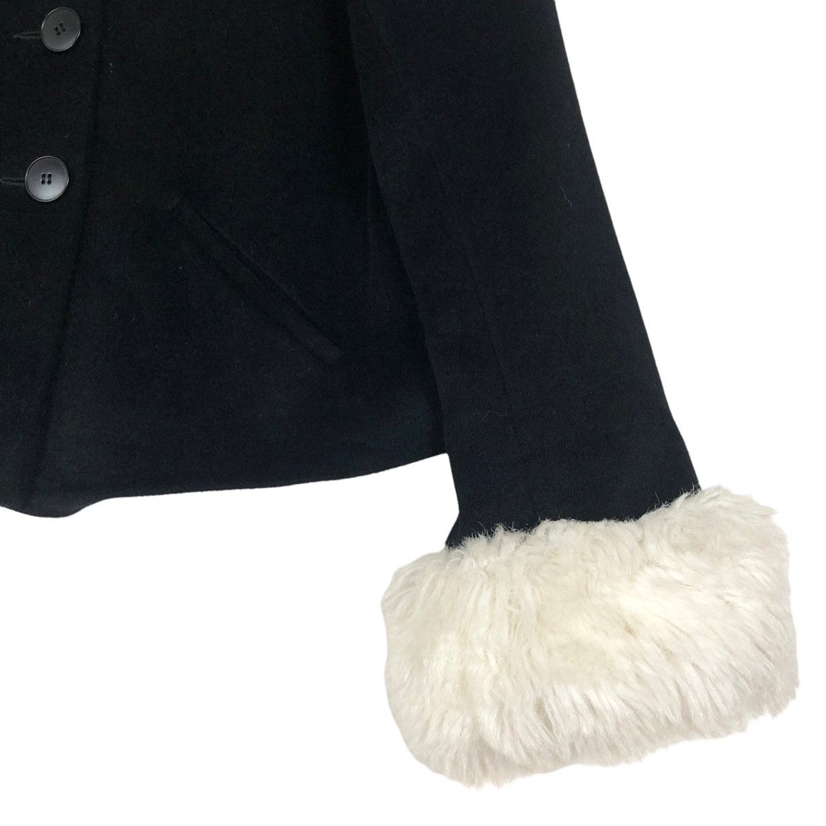 agnes b. Vintage Agnes B Paris Wool Short Coat Furs Size XS / US 0-2 / IT 36-38 - 8 Thumbnail