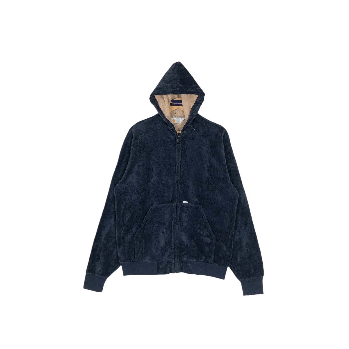 Carhartt Vintage Carhartt Velvet Hoodie Zip Up Sweater Size US L / EU 52-54 / 3 - 2 Thumbnail