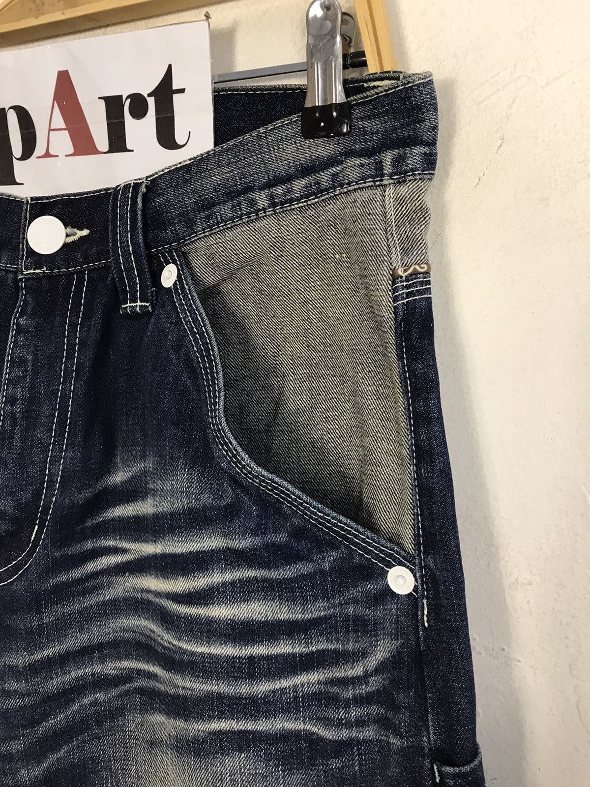 Japanese Brand JapaneseBrand Selvedge Fashion Art Pocket Back Side Jeans Size US 32 / EU 48 - 6 Thumbnail