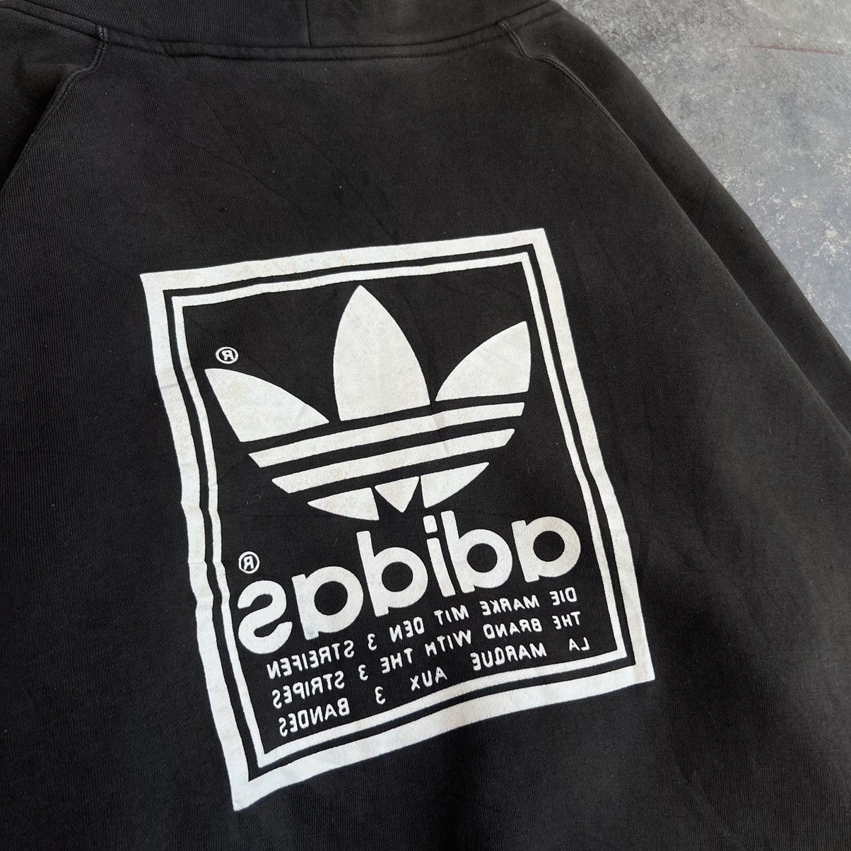 Adidas × Vintage Vintage 90’s Adidas Big Logo Mirror Print Pullover Hoodie Size US XL / EU 56 / 4 - 8 Thumbnail