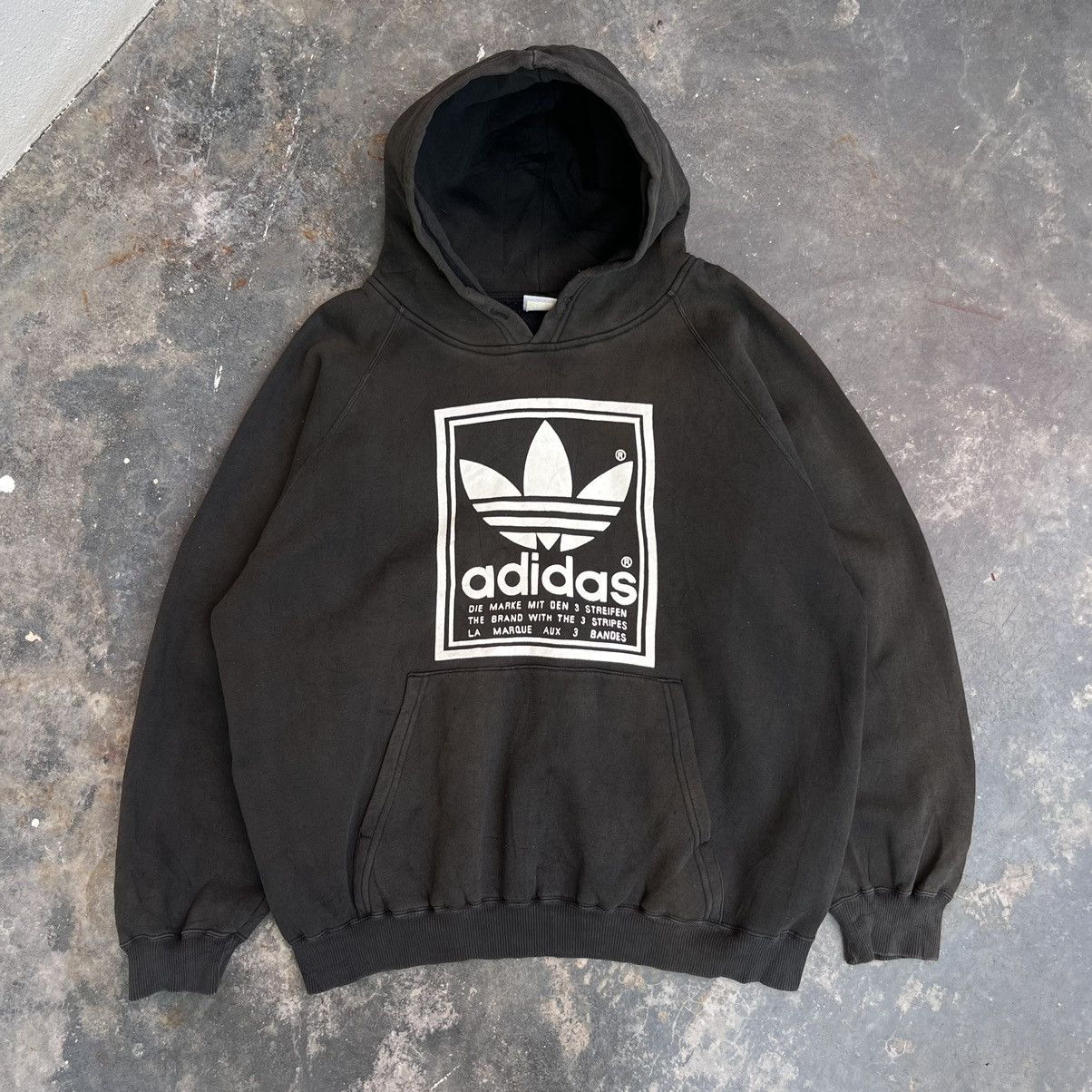 Adidas × Vintage Vintage 90’s Adidas Big Logo Mirror Print Pullover Hoodie Size US XL / EU 56 / 4 - 1 Thumbnail