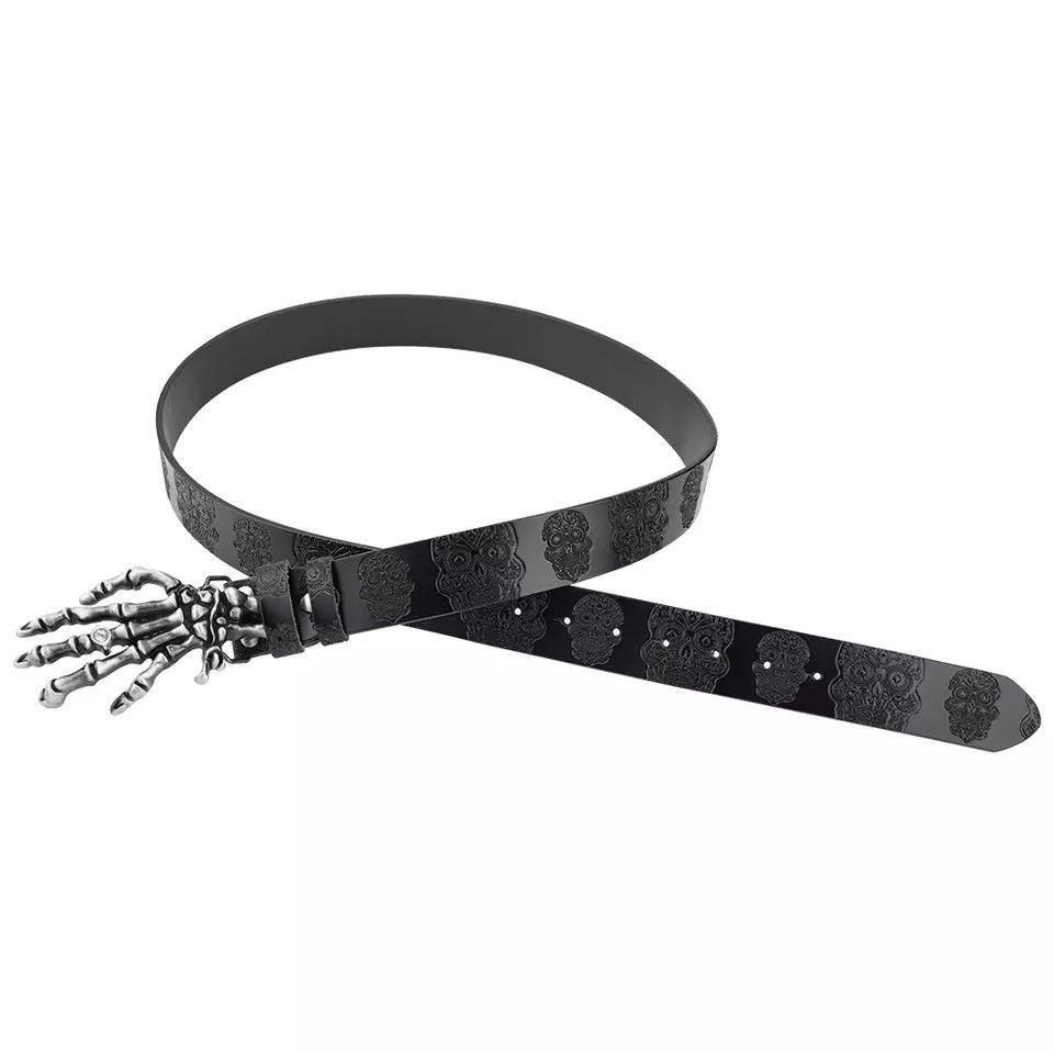 Other Skull Leather Embossed Belt Claw Alloy Buckle Size ONE SIZE - 3 Thumbnail