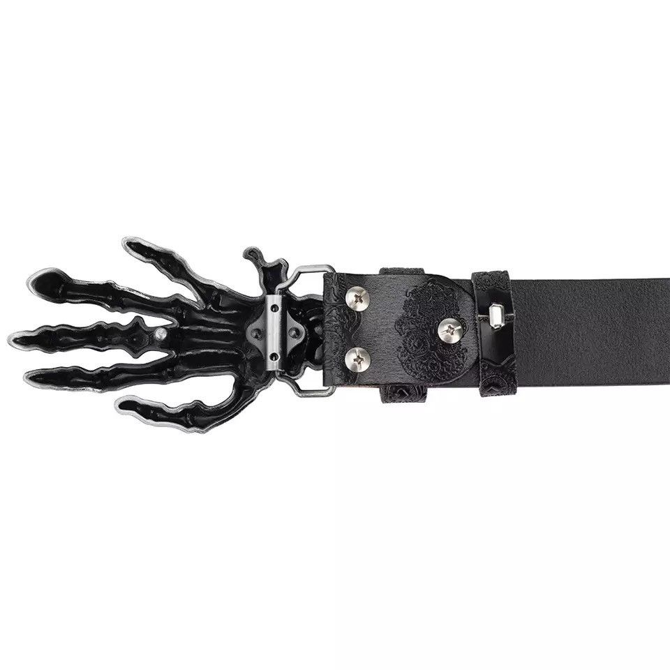 Other Skull Leather Embossed Belt Claw Alloy Buckle Size ONE SIZE - 2 Thumbnail