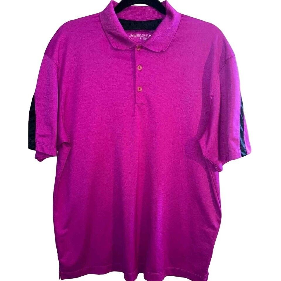 Nike Nike Golf Mens Large Purple Dri-Fit Short Sleeve Polo Shirt | Grailed