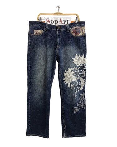 Japanese Brand × Vintage Vintage JapaneseBrand Embroidery Lion Denim Jeans Size US 38 / EU 54 - 1 Thumbnail