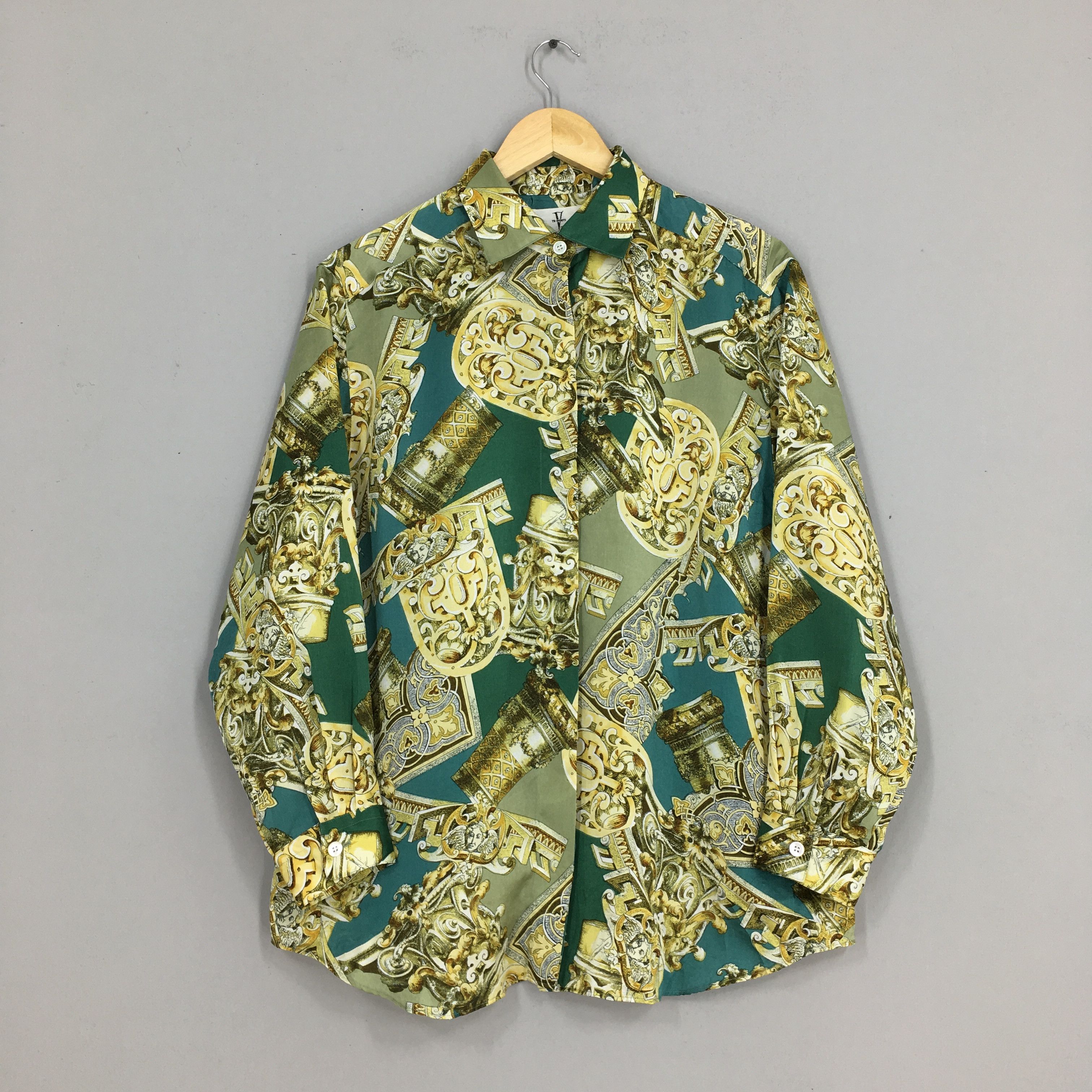 image of Designer Vintage Novelty Baroque Casual Party Disco Shirt Medium, Men's