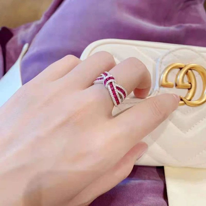 Japanese Brand × Jewelry × Vintage Bowknot Zircon Shiny Ring Size ONE SIZE - 3 Thumbnail