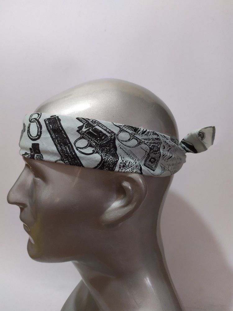 Japanese Brand Fumiya Japan Gun Devil Skull Handkerchief Headband Size ONE SIZE - 4 Thumbnail