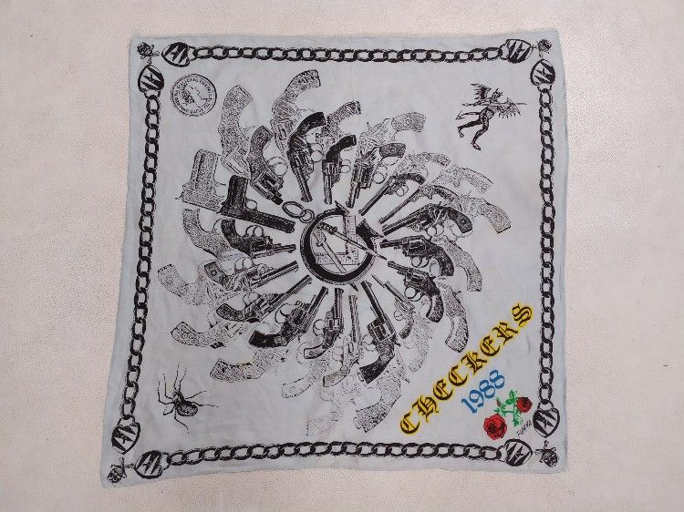 Japanese Brand Fumiya Japan Gun Devil Skull Handkerchief Headband Size ONE SIZE - 5 Thumbnail