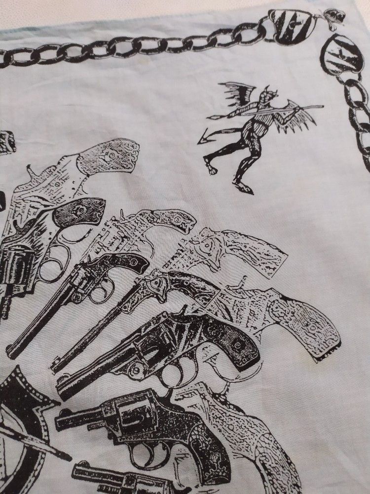 Japanese Brand Fumiya Japan Gun Devil Skull Handkerchief Headband Size ONE SIZE - 7 Thumbnail