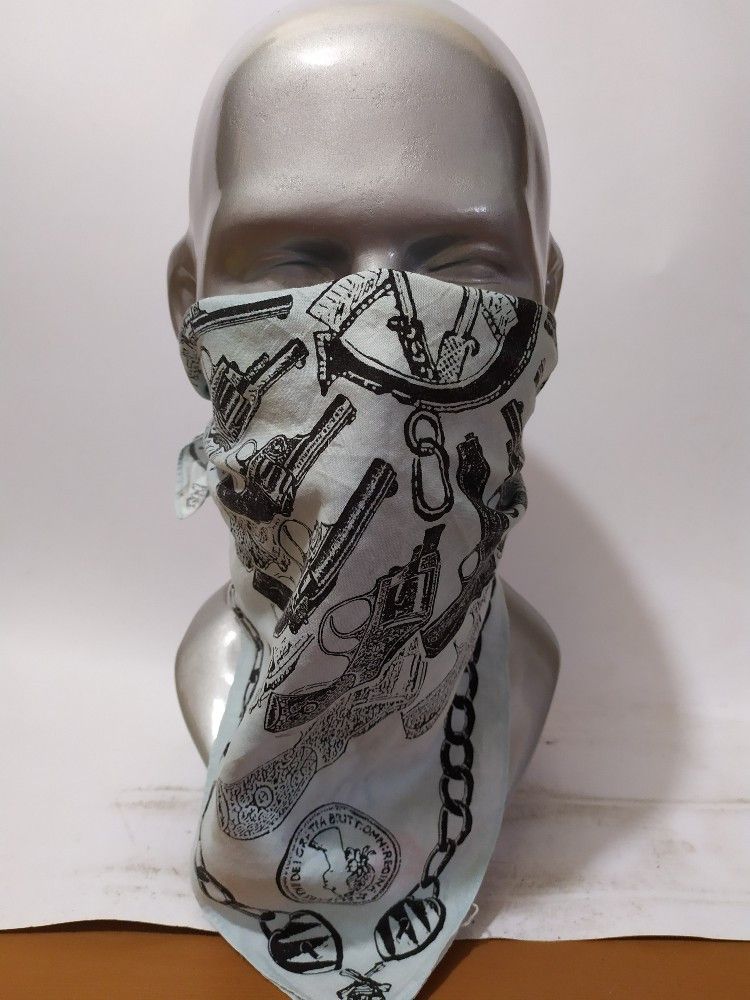 Japanese Brand Fumiya Japan Gun Devil Skull Handkerchief Headband Size ONE SIZE - 1 Thumbnail