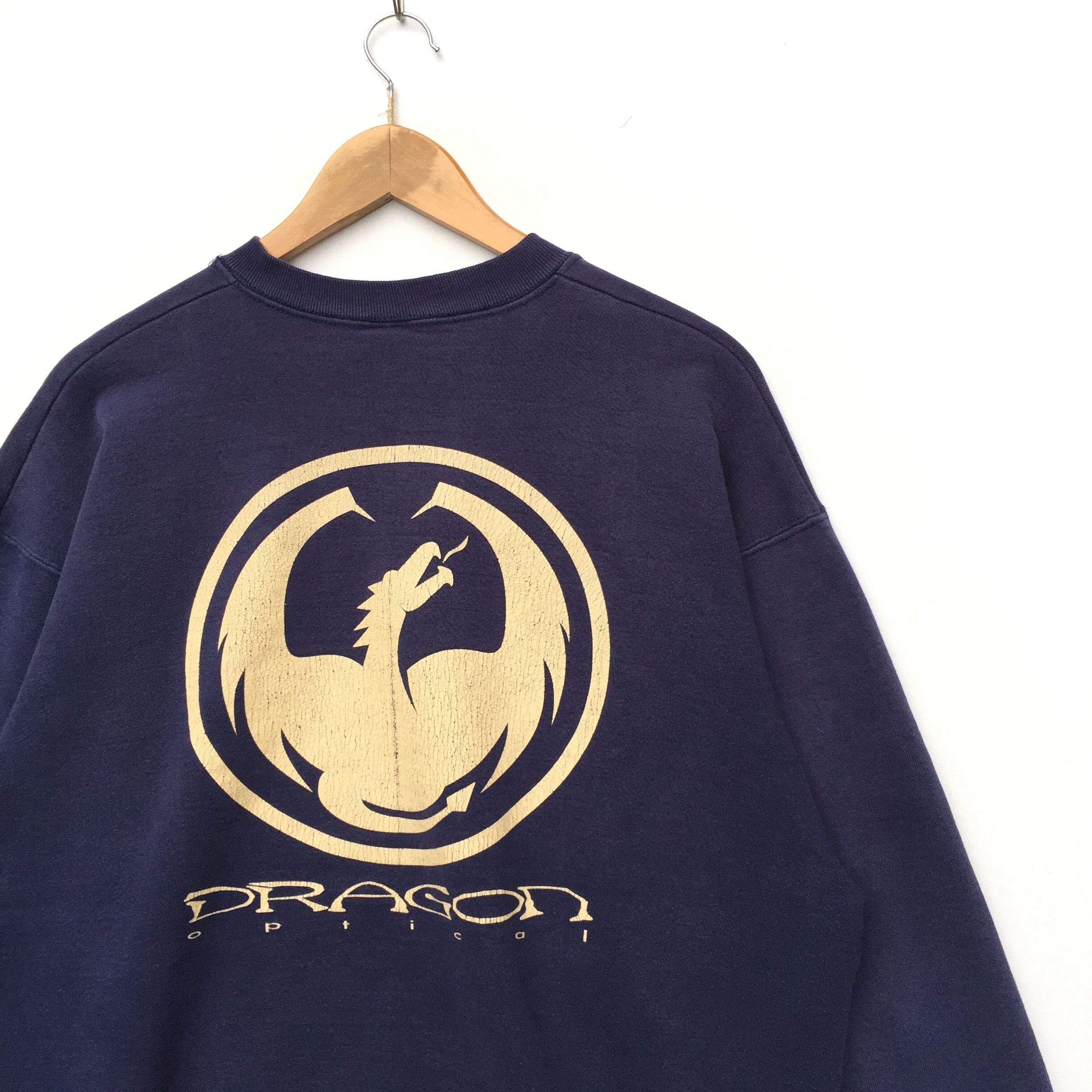 Fruit Of The Loom × Japanese Brand × Vintage Vintage Sweatshirt 80s DRAGON OPTICAL Big Logo Size US L / EU 52-54 / 3 - 2 Thumbnail