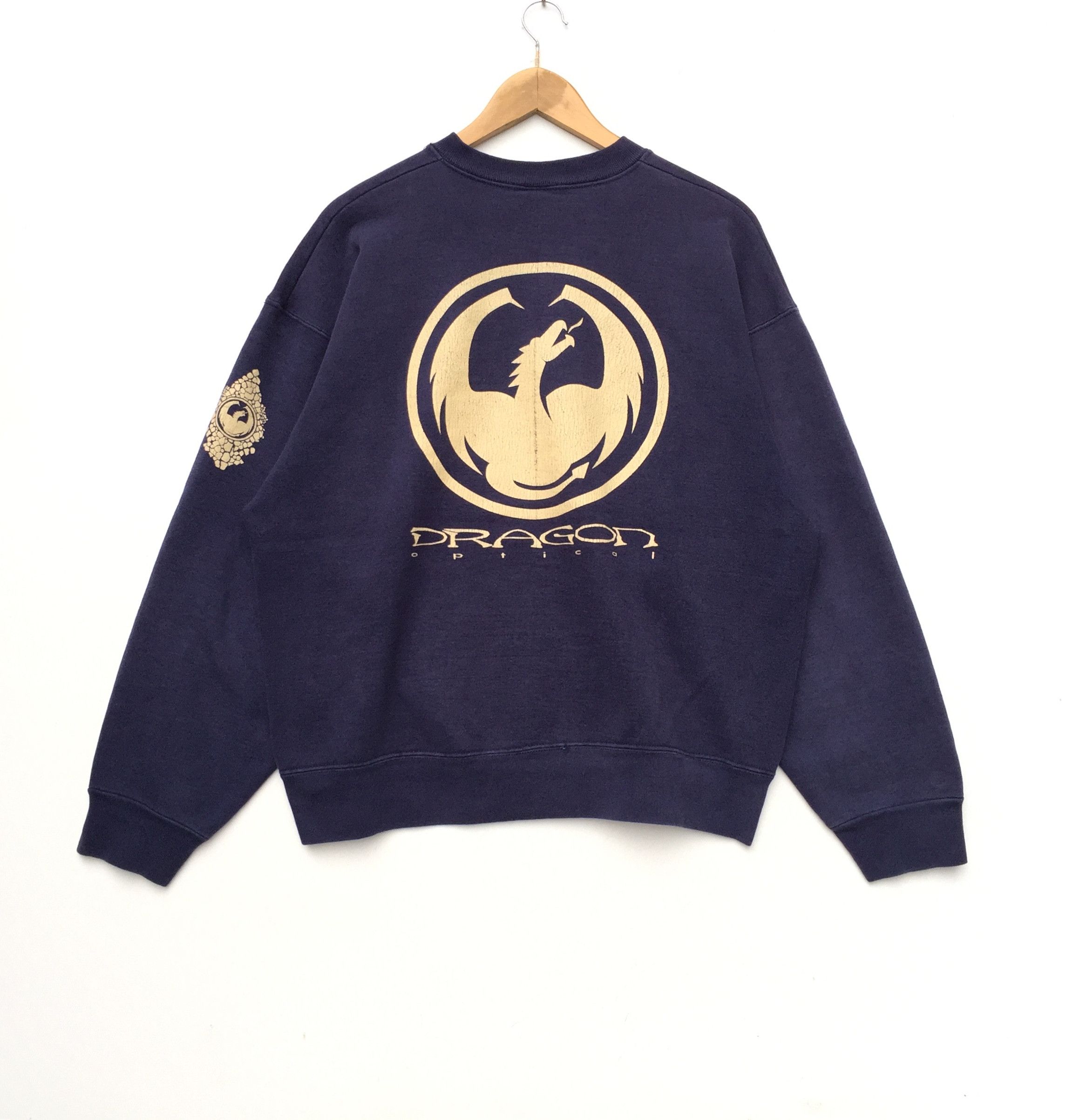Fruit Of The Loom × Japanese Brand × Vintage Vintage Sweatshirt 80s DRAGON OPTICAL Big Logo Size US L / EU 52-54 / 3 - 1 Thumbnail