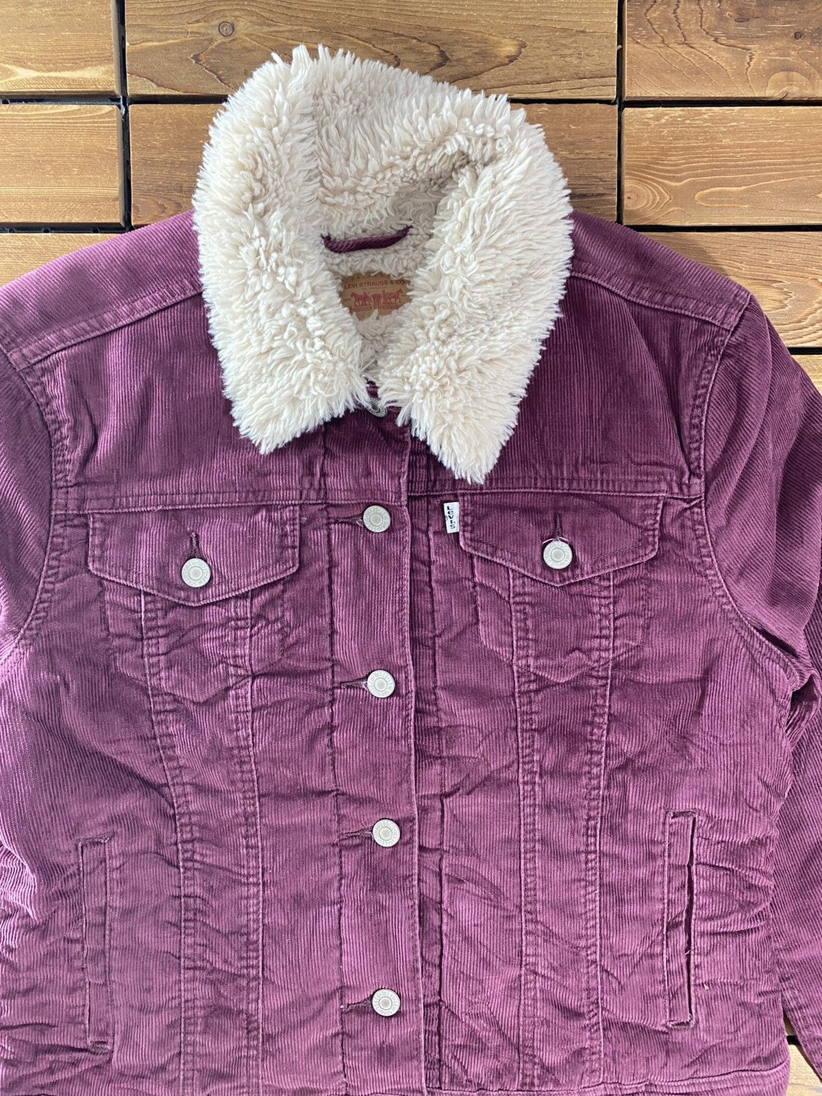 Levi's × Levi's Vintage Clothing × Vintage Vintage Coudroy Levis Jacket Fur Wool size L for Women Size L / US 10 / IT 46 - 4 Thumbnail
