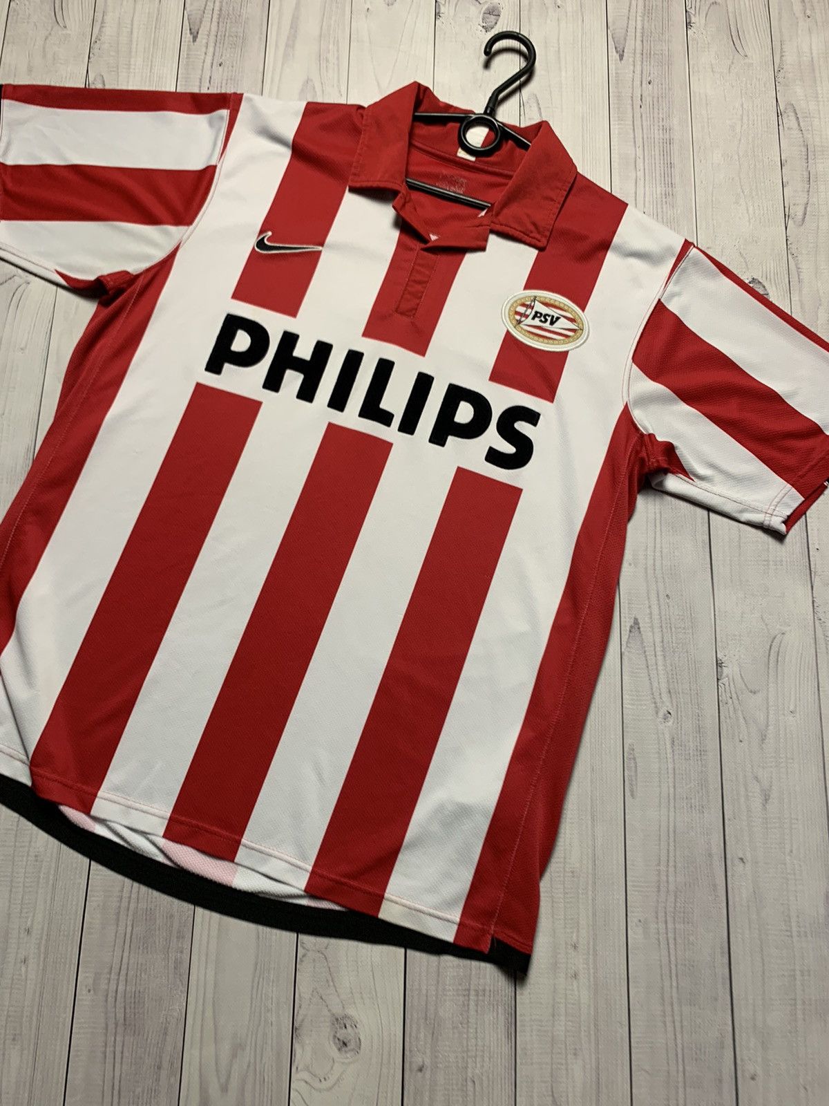 Nike × Vintage Vintage Nike PSV soccer jersey Striped Philips size M Size US L / EU 52-54 / 3 - 3 Thumbnail