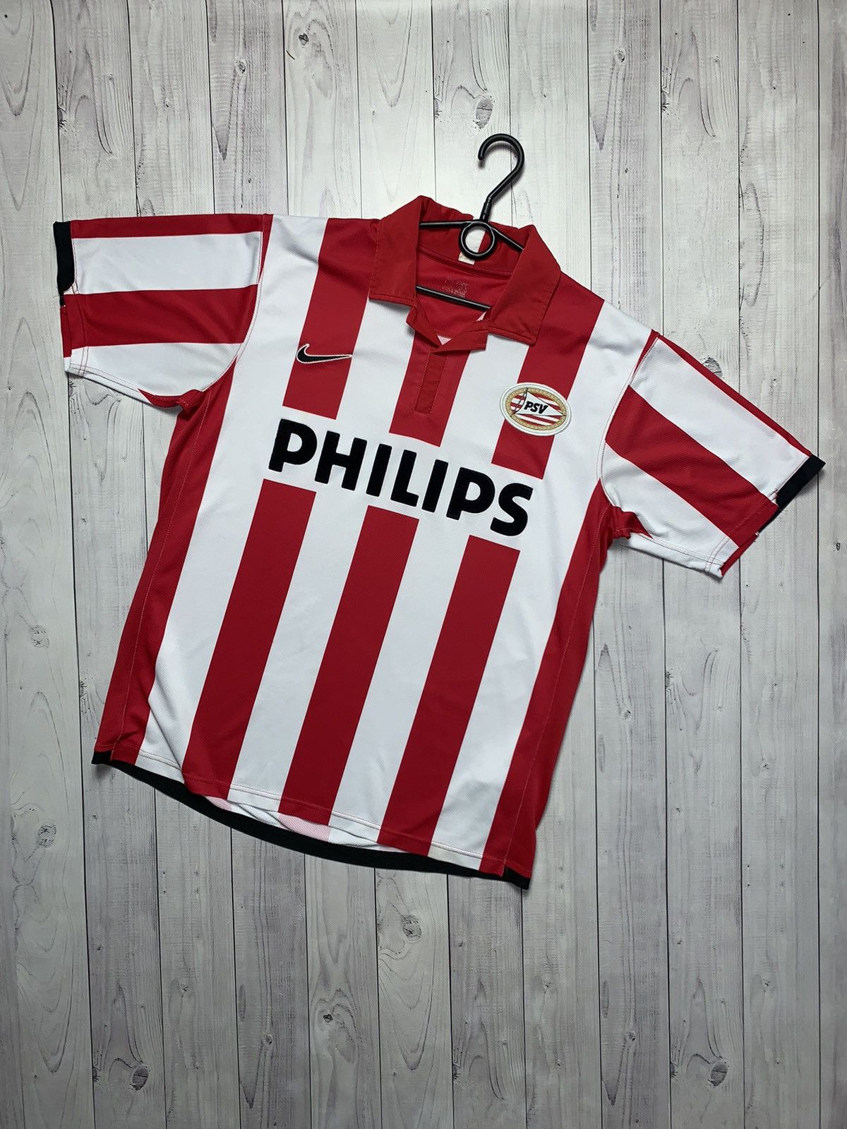 Nike × Vintage Vintage Nike PSV soccer jersey Striped Philips size M Size US L / EU 52-54 / 3 - 1 Thumbnail