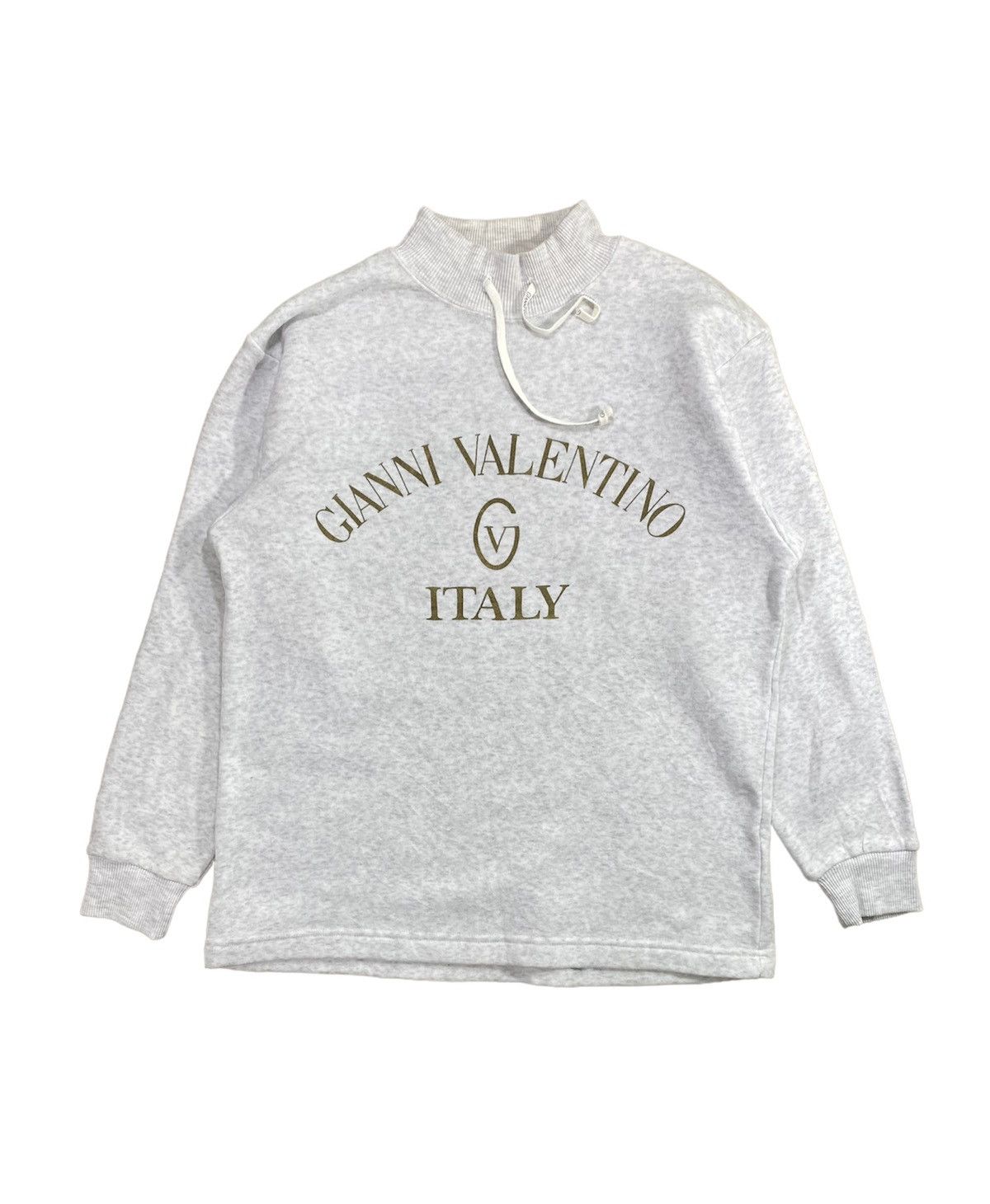 Valentino × Vintage Vintage Gianni Valentino Sweatshirt Big Logo White Grey M Size US M / EU 48-50 / 2 - 1 Thumbnail