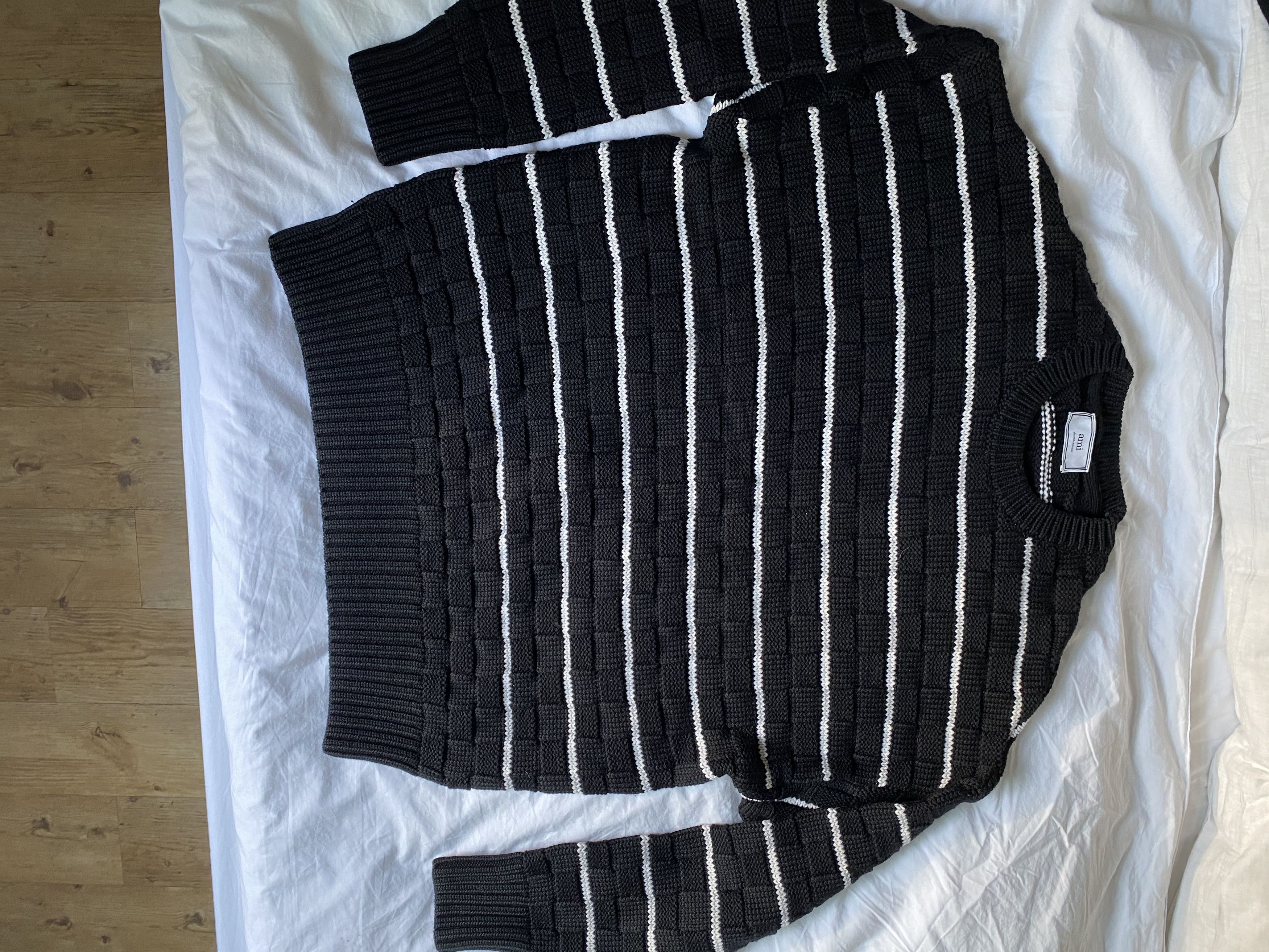 AMI PARIS Striped Knit Sweater XL