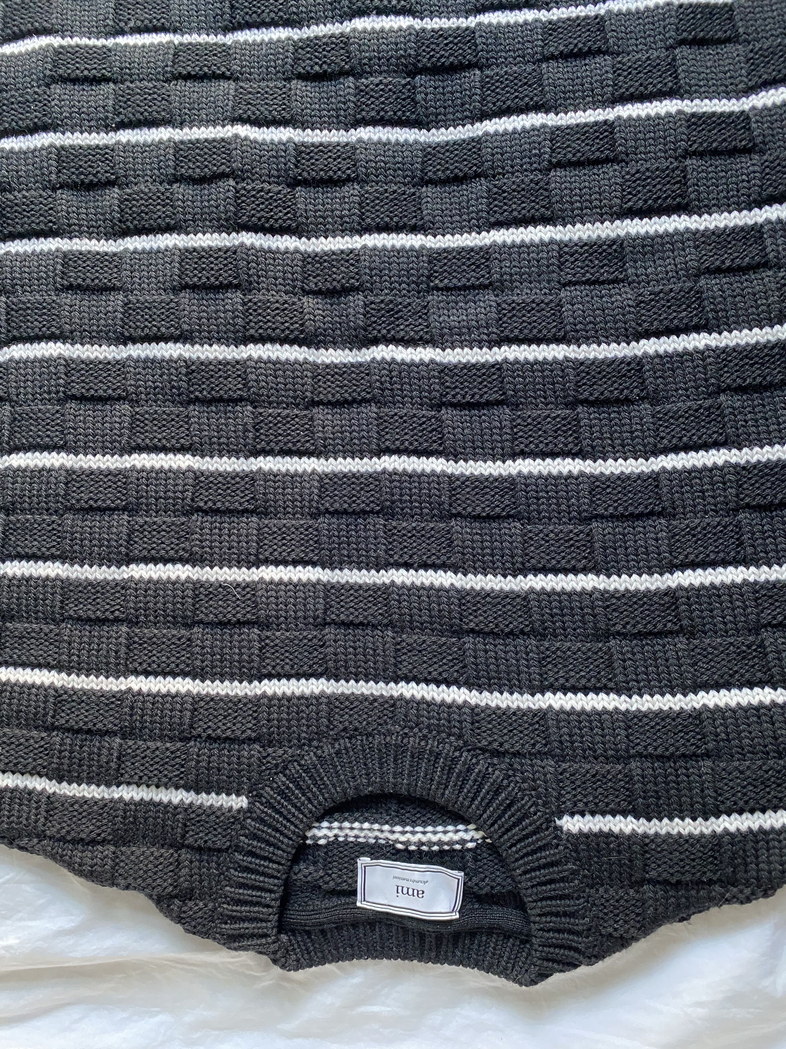 AMI PARIS Striped Knit Sweater XL